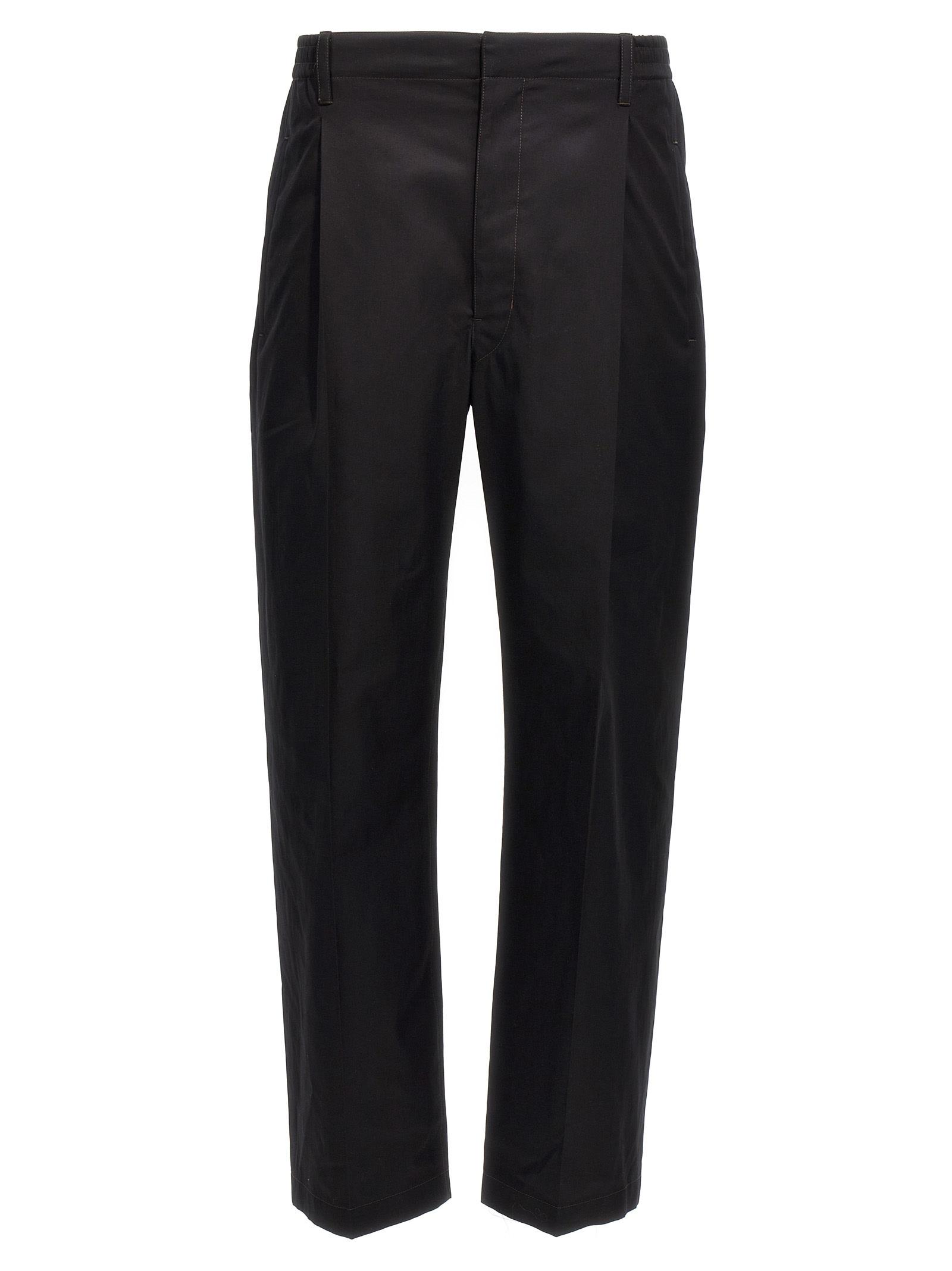 LEMAIRE PLEATED DRAWSTRING PANTS BLACK-