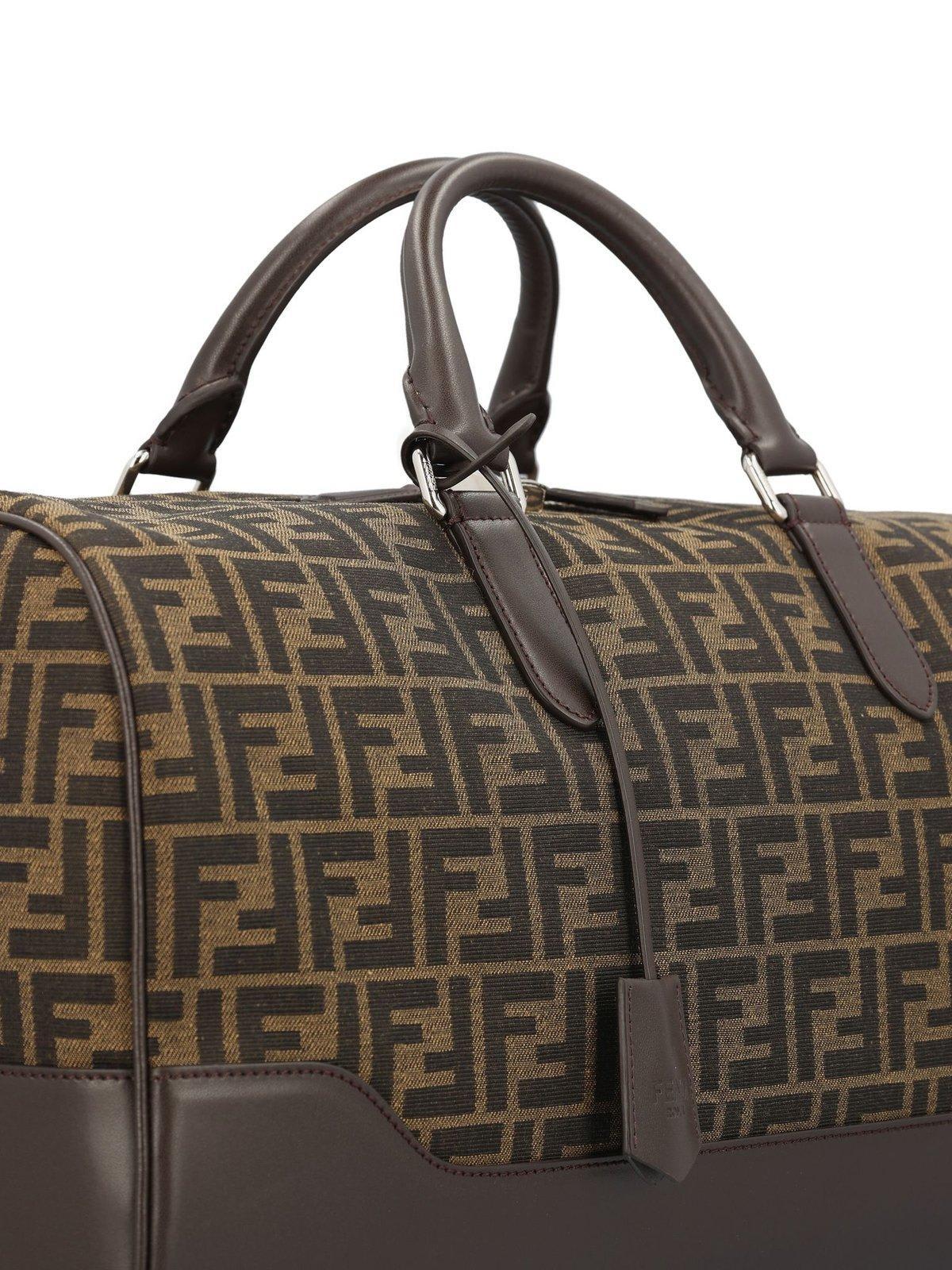 Ff Jacquard Medium Duffle Bag in Brown for Men | Lyst