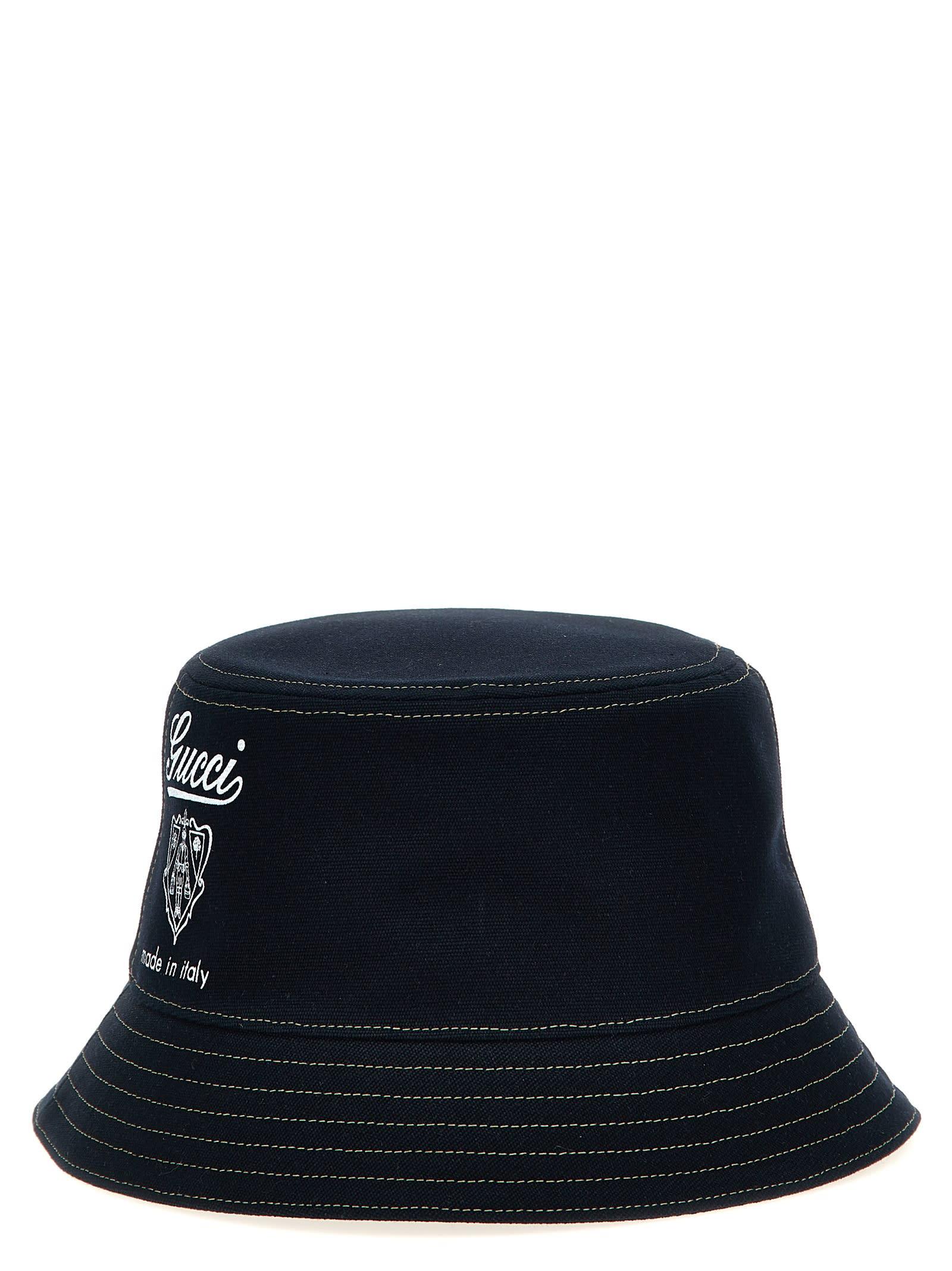 ハット GUCCI Gucci coat of arms bucket hat Gucci Coat Of Arms Bucket Hat in Blue for Men | Lyst