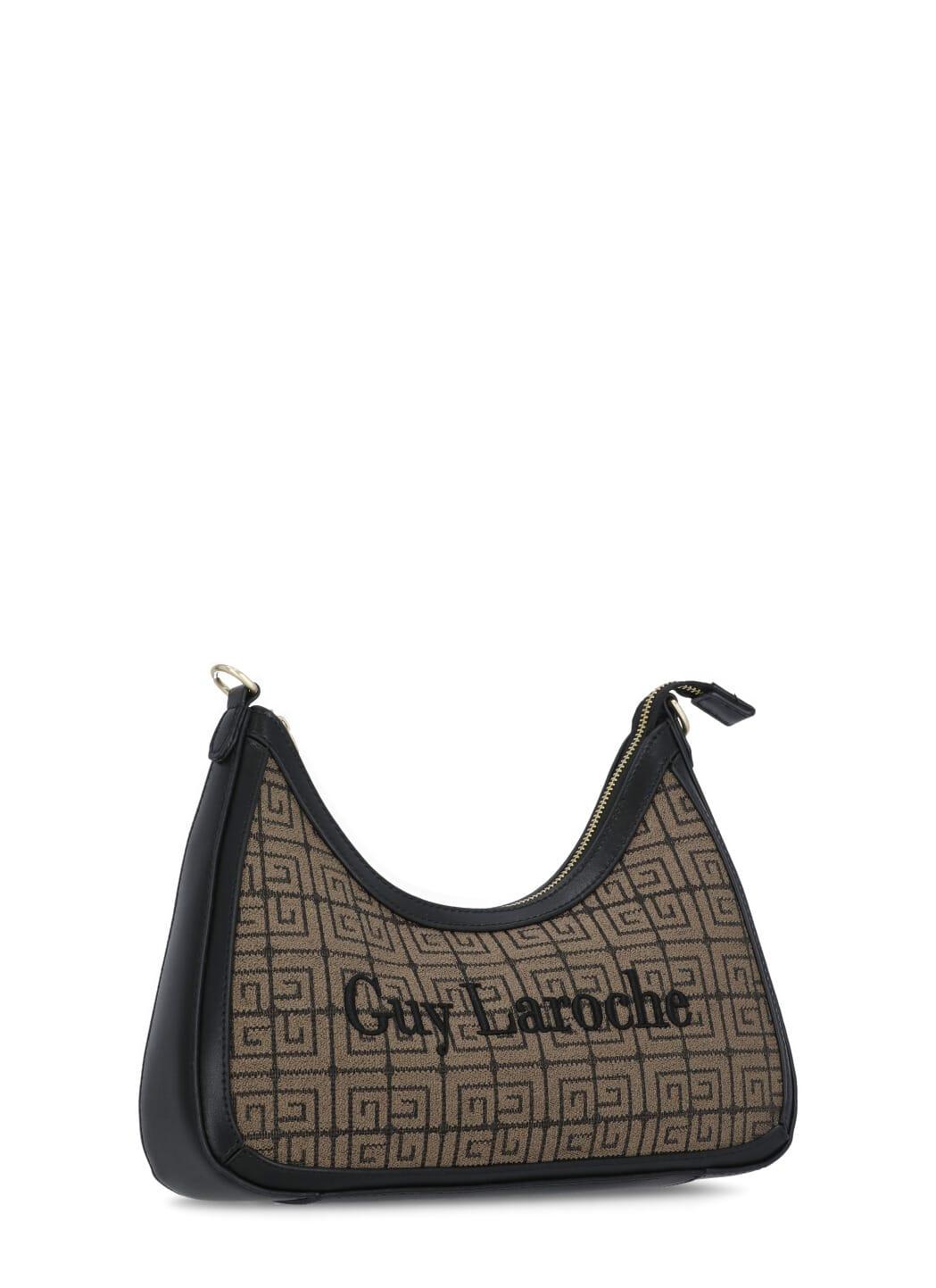 Guy Laroche France Leather Women Vintage Cross-body Shoulder Small Black Bag