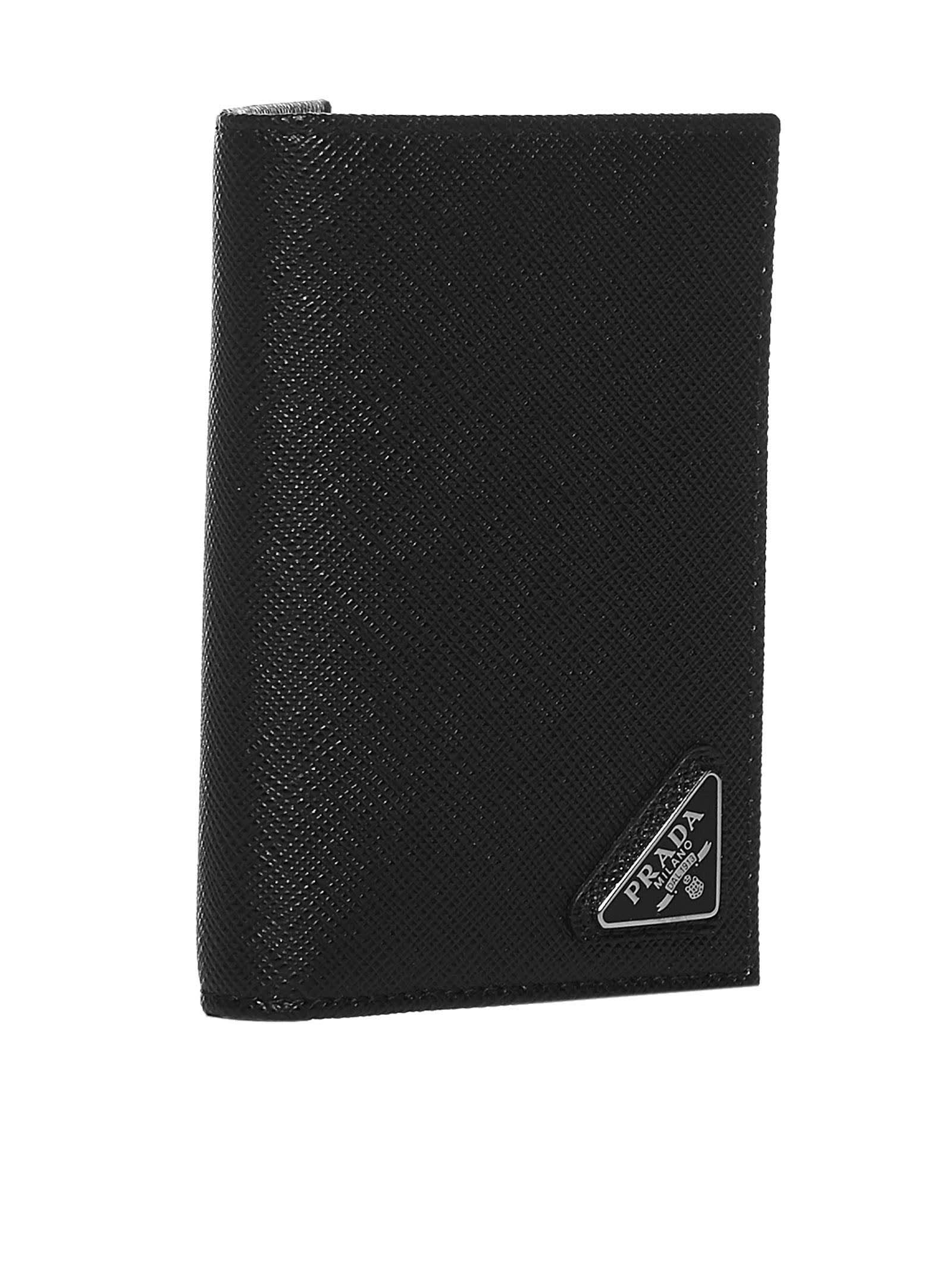 prada logo plaque card holder