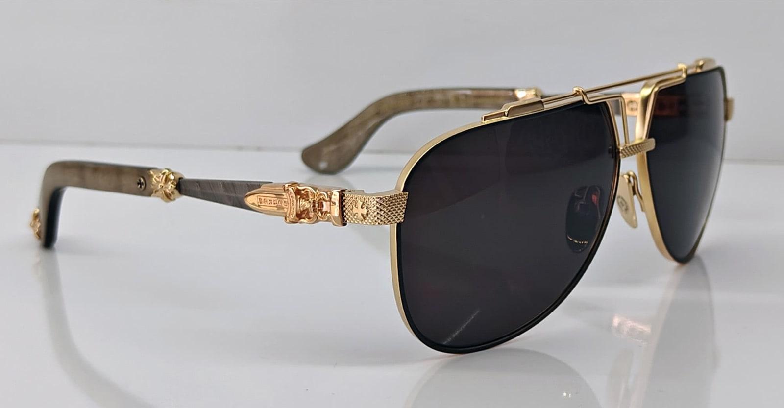 Chrome Hearts Blade Hummer Iii - Orb / Matte Gold Plated Sunglasses in  Black | Lyst