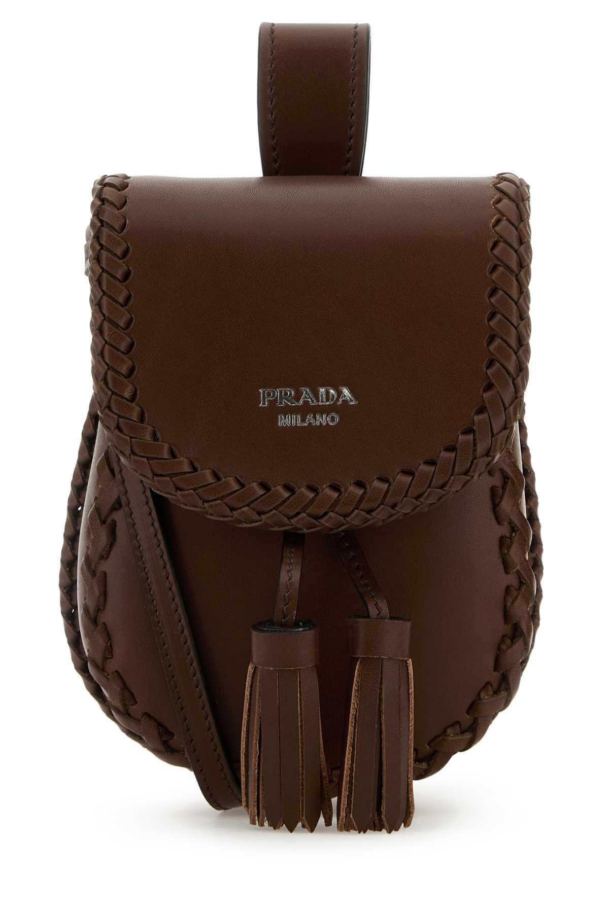Prada Leather Crossbody Bag in Brown | Lyst