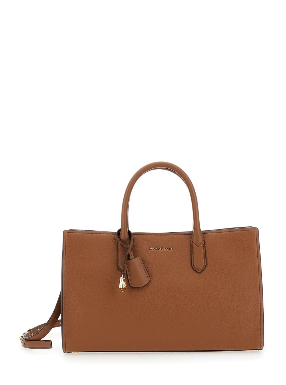 Michael kors tan satchel sale