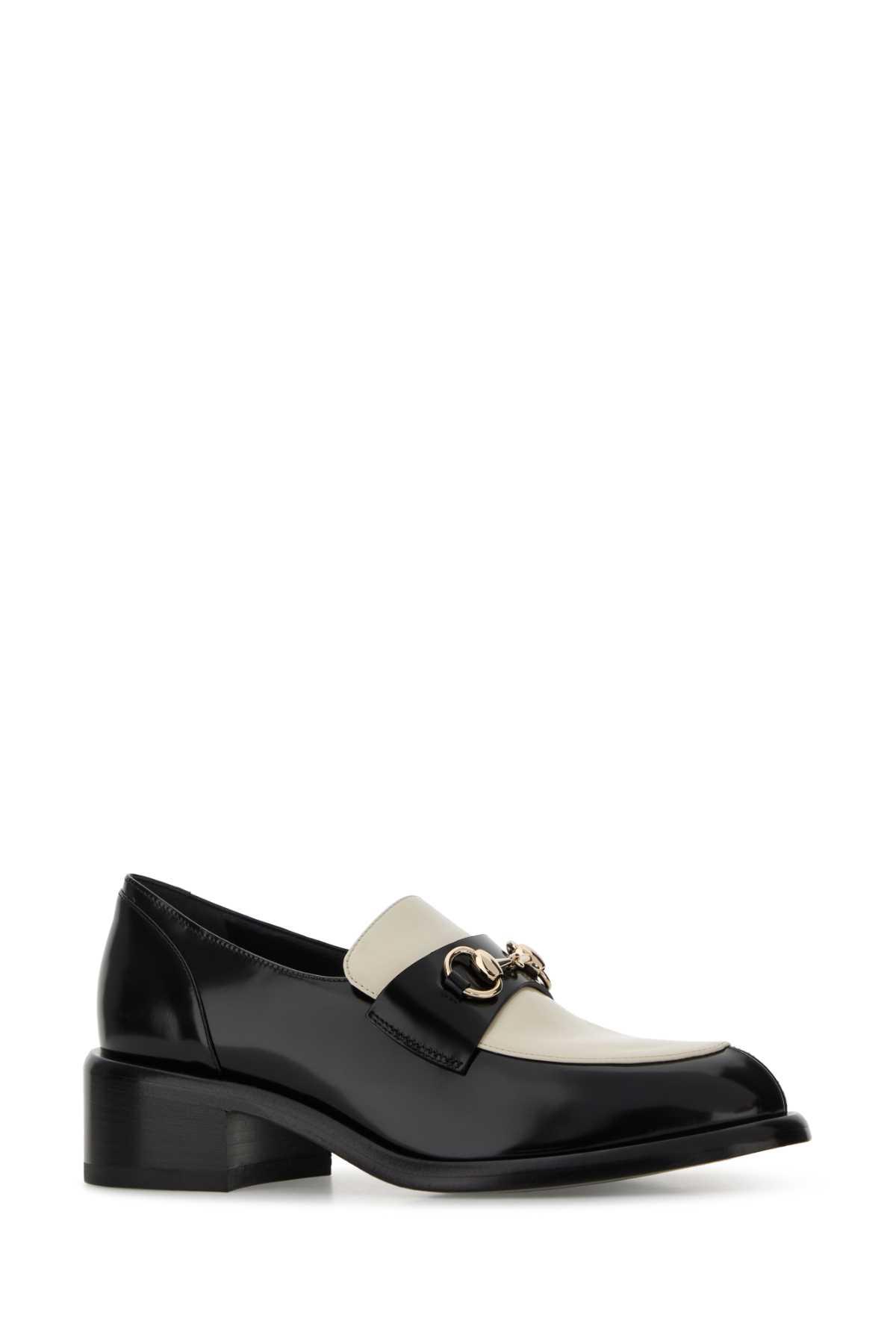 Gucci Two-Tone Leather Loafers in Black and Tan Gucci Horsebit Slip On Loafer Gold-Tone Black Leather  main image 3