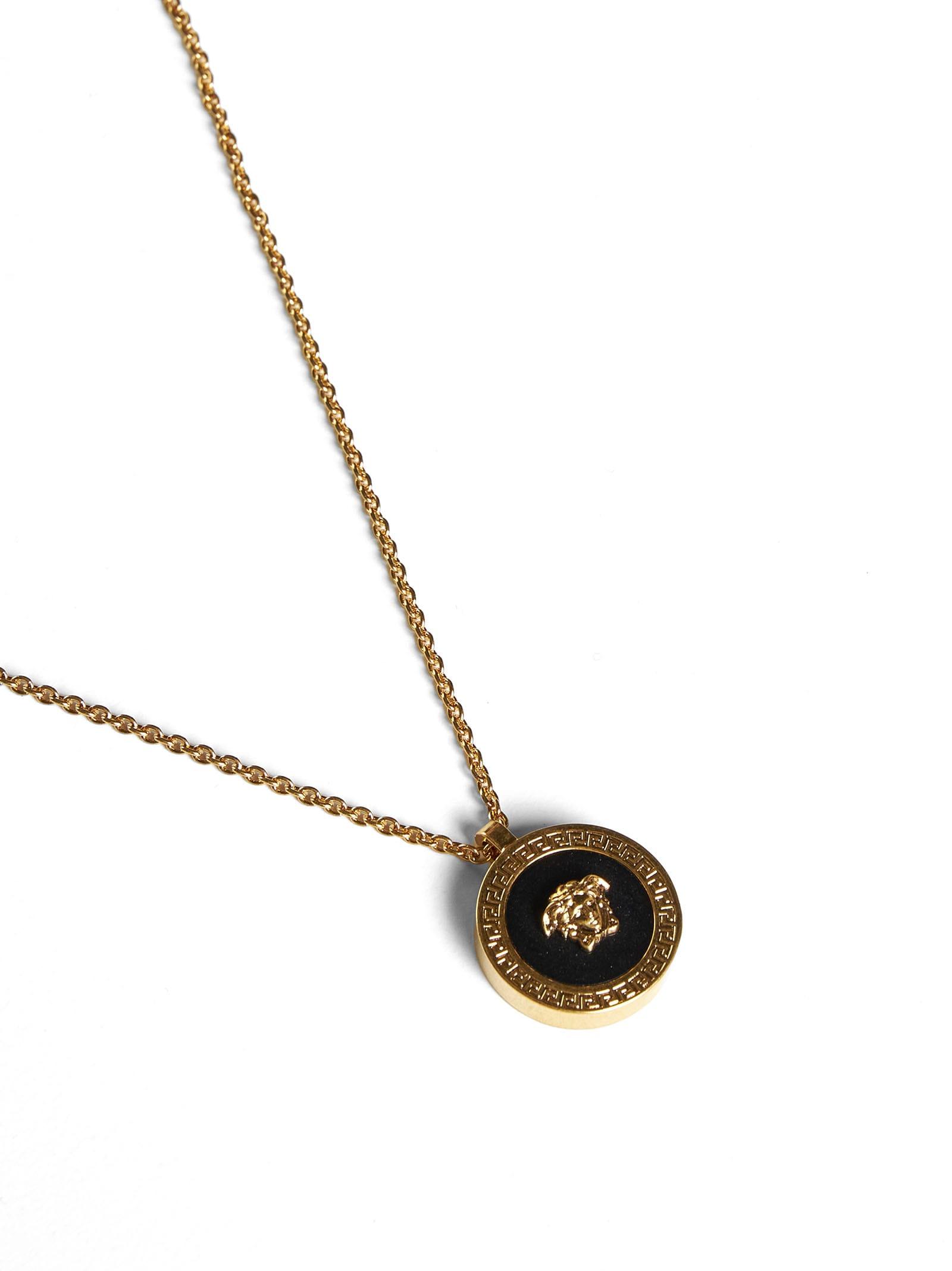 Versace Medusa Pendant Necklace in White | Lyst