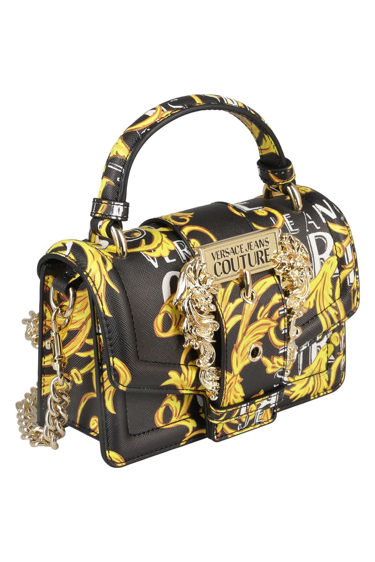 Versace Jeans Couture Regalia Baroque-printed Chain-linked Shoulder Bag in  Black | Lyst