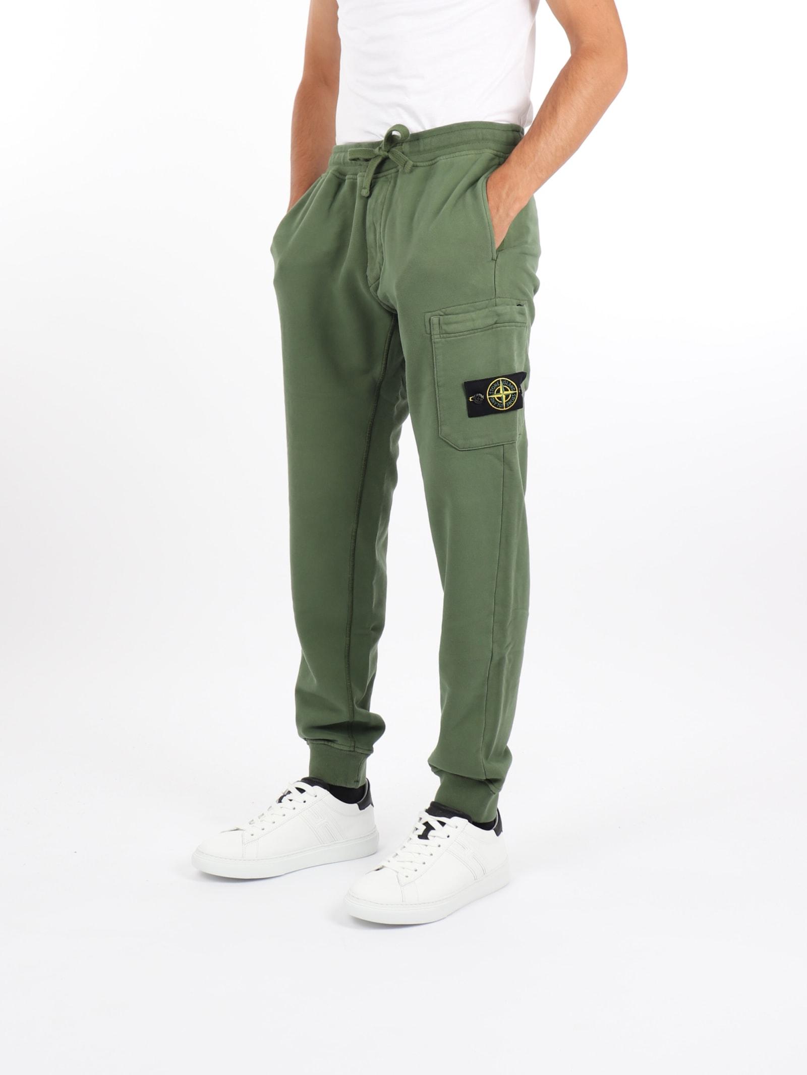 Stone Island Fleece Pants Sweatpants in Green for Men | Lyst