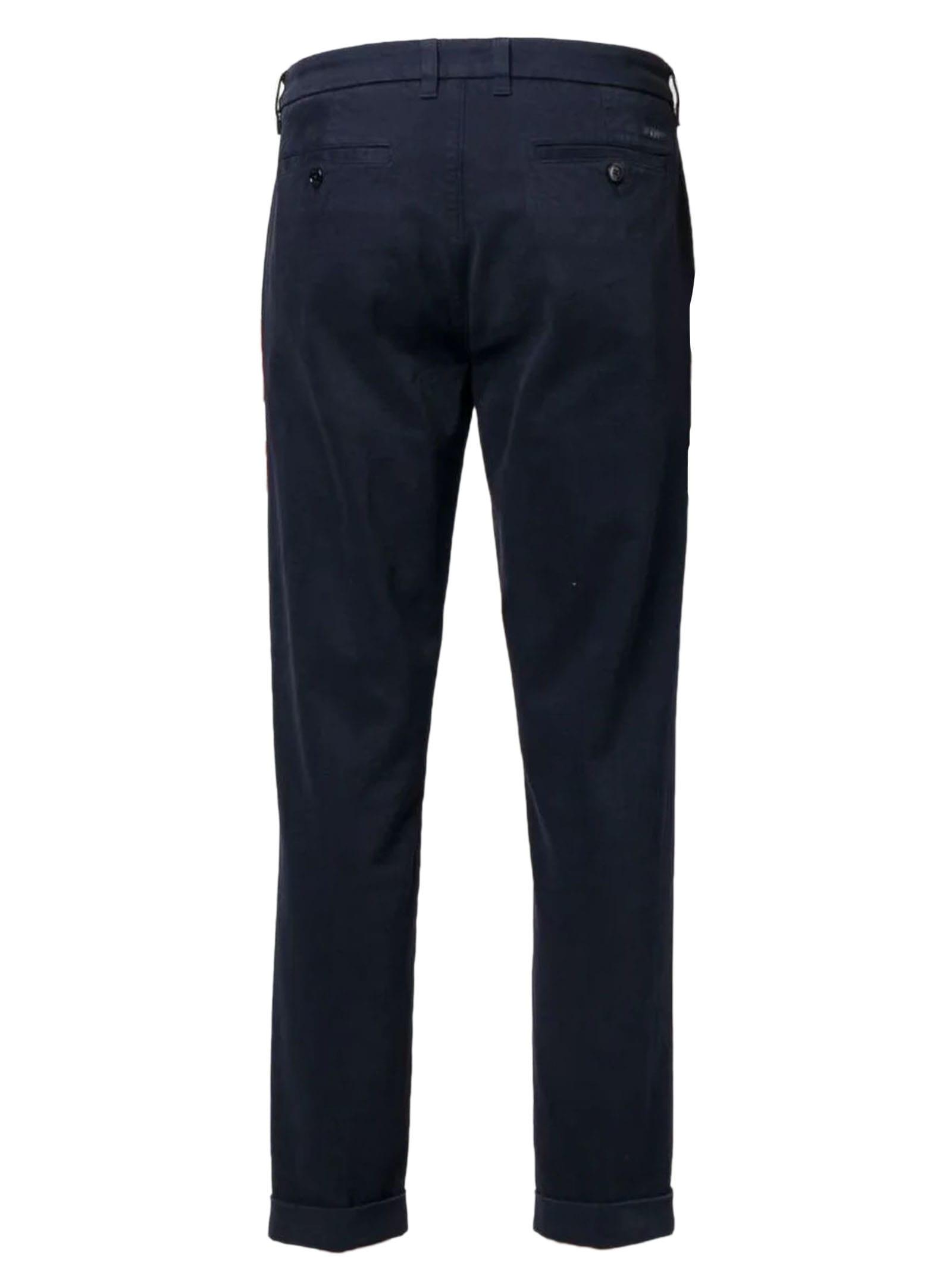 Fay Navy Blue Capri Cotton Trousers for Men | Lyst