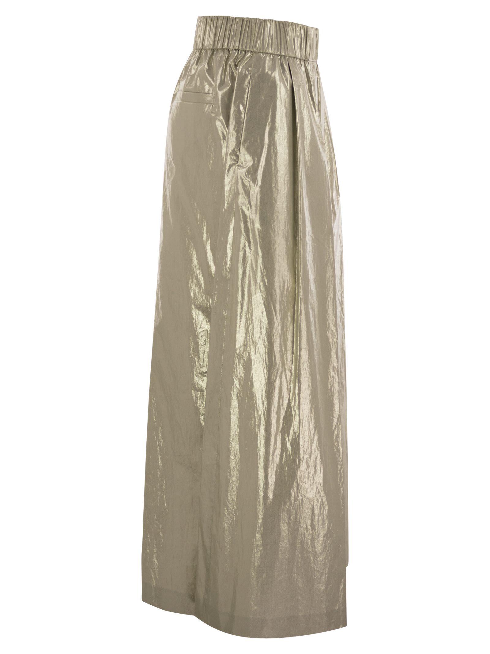 Peserico Laminated Cotton Poplin Trousers in Natural | Lyst