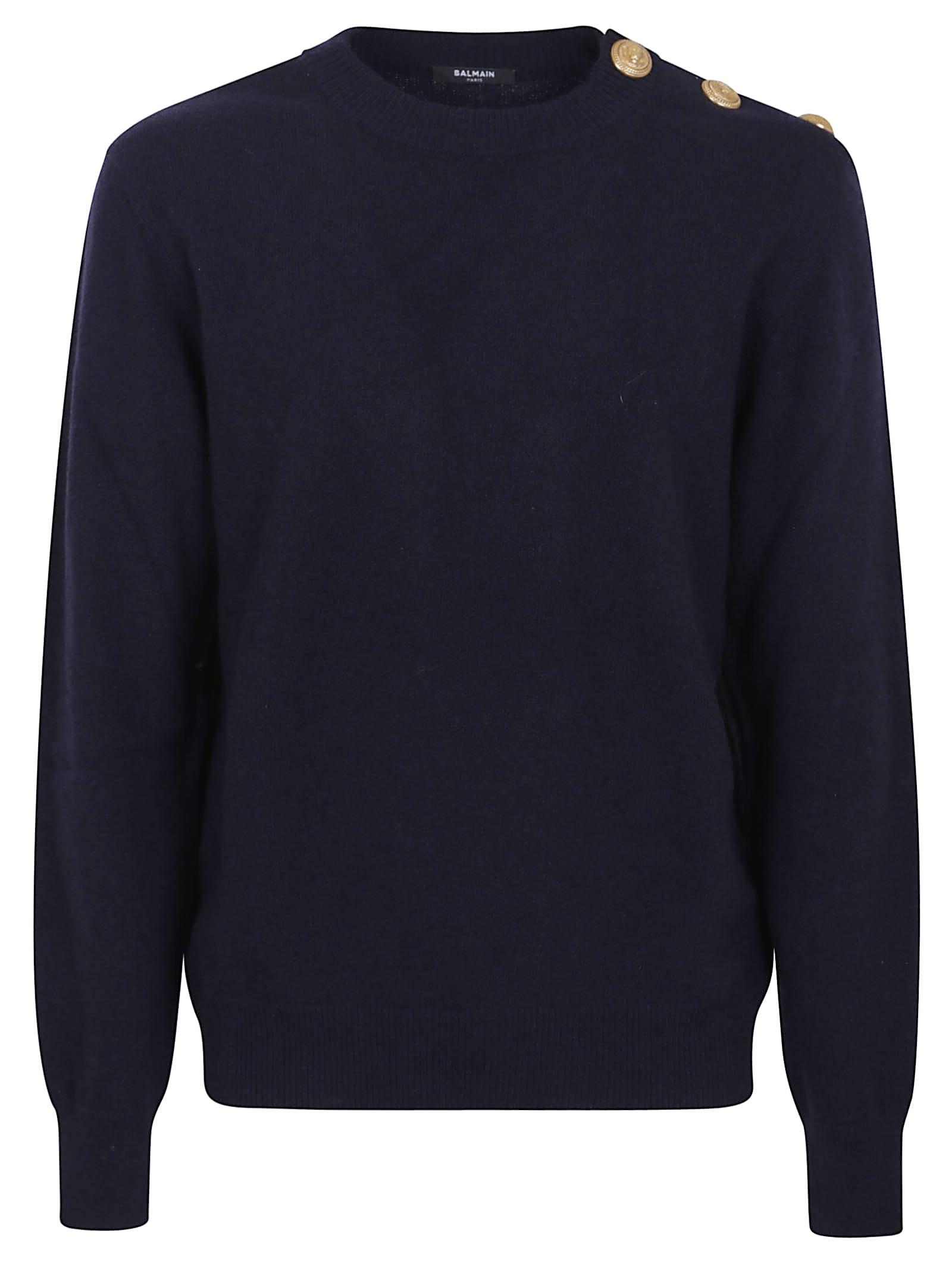 ニット・セーター BALMAIN Men Sweater  Blue BH0KD000KF38 SIU Wool Balmain Paris jumper navy navy - Men | BALMAIN