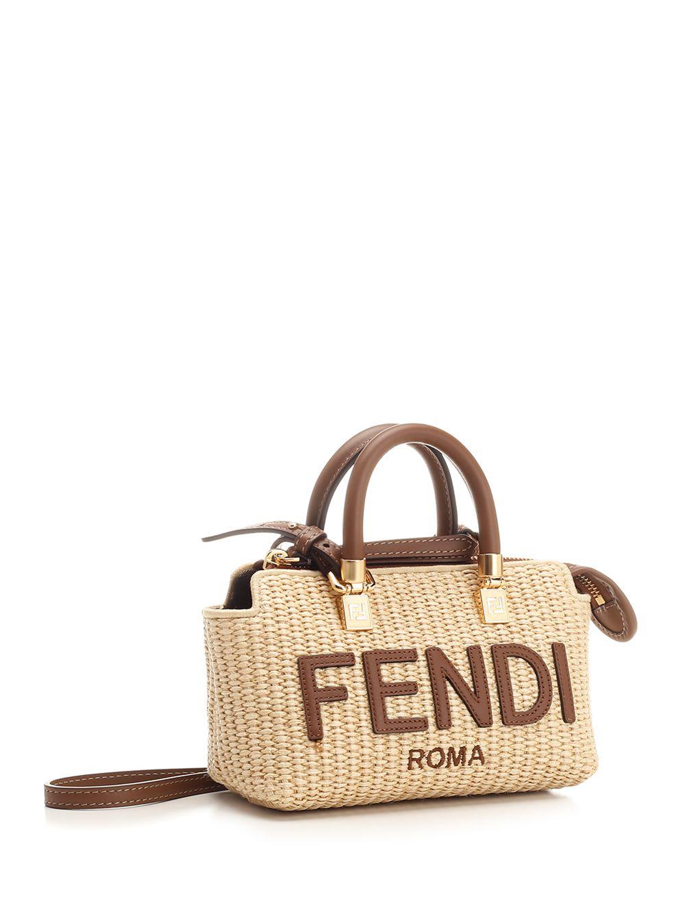 ハンドバッグ Fendi Straw Fendigraphy Handbag Fendi Graphy Woven Straw Bowling Bag in Natural | Lyst
