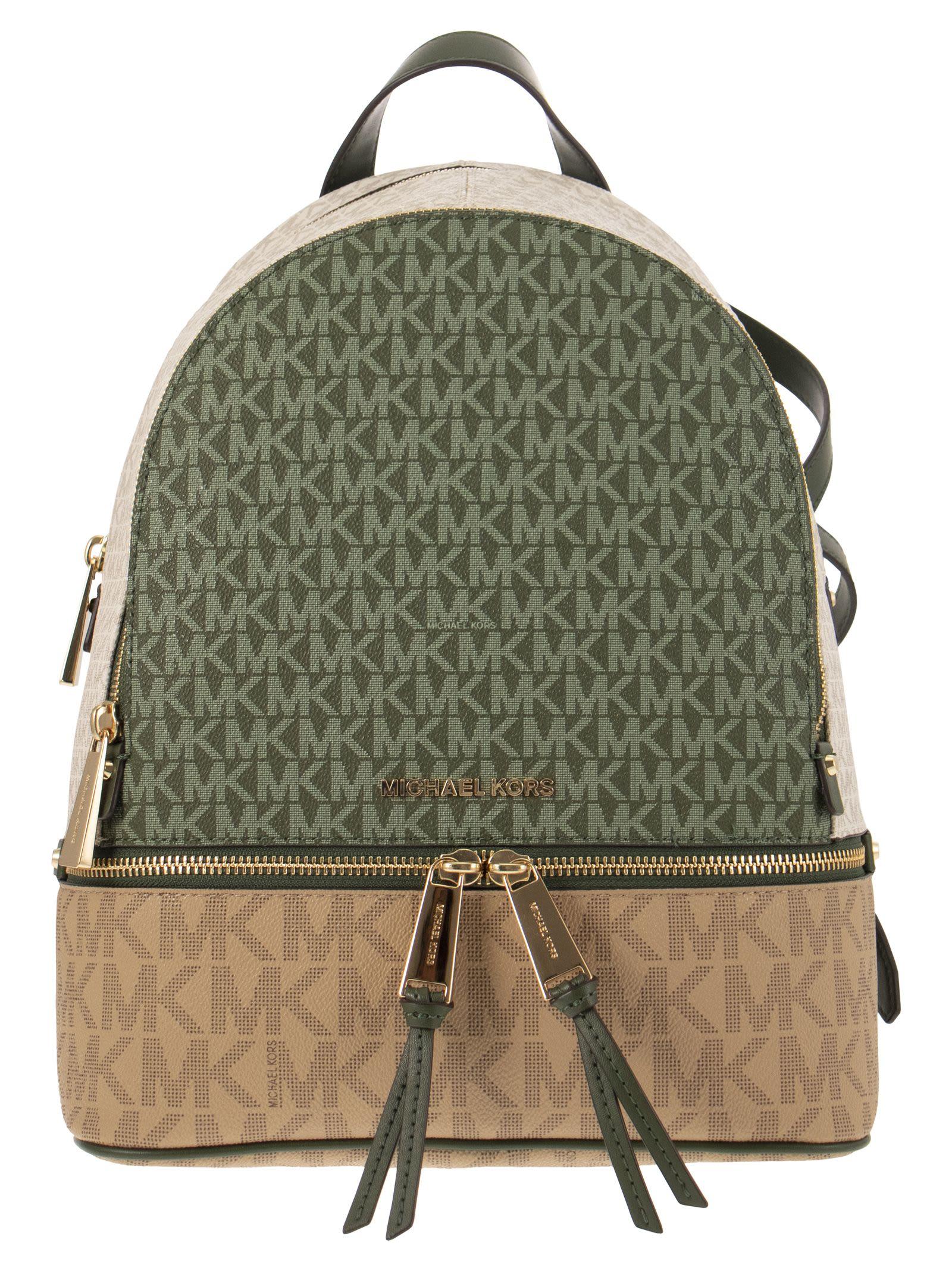 Michael Kors Rhea - Colour Block Backpack With Logo in Green | Lyst