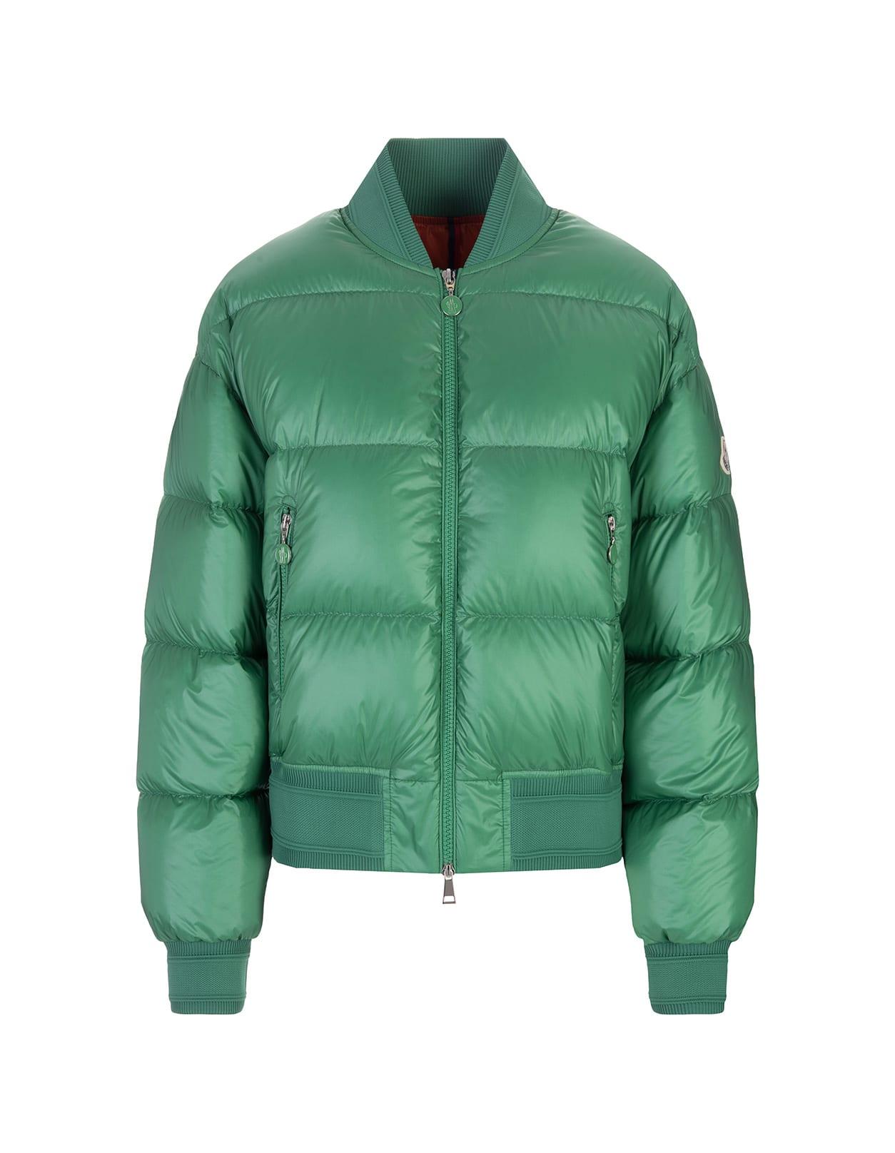 Moncler Merlat Feather Padded Bomber Jacket in Green | Lyst
