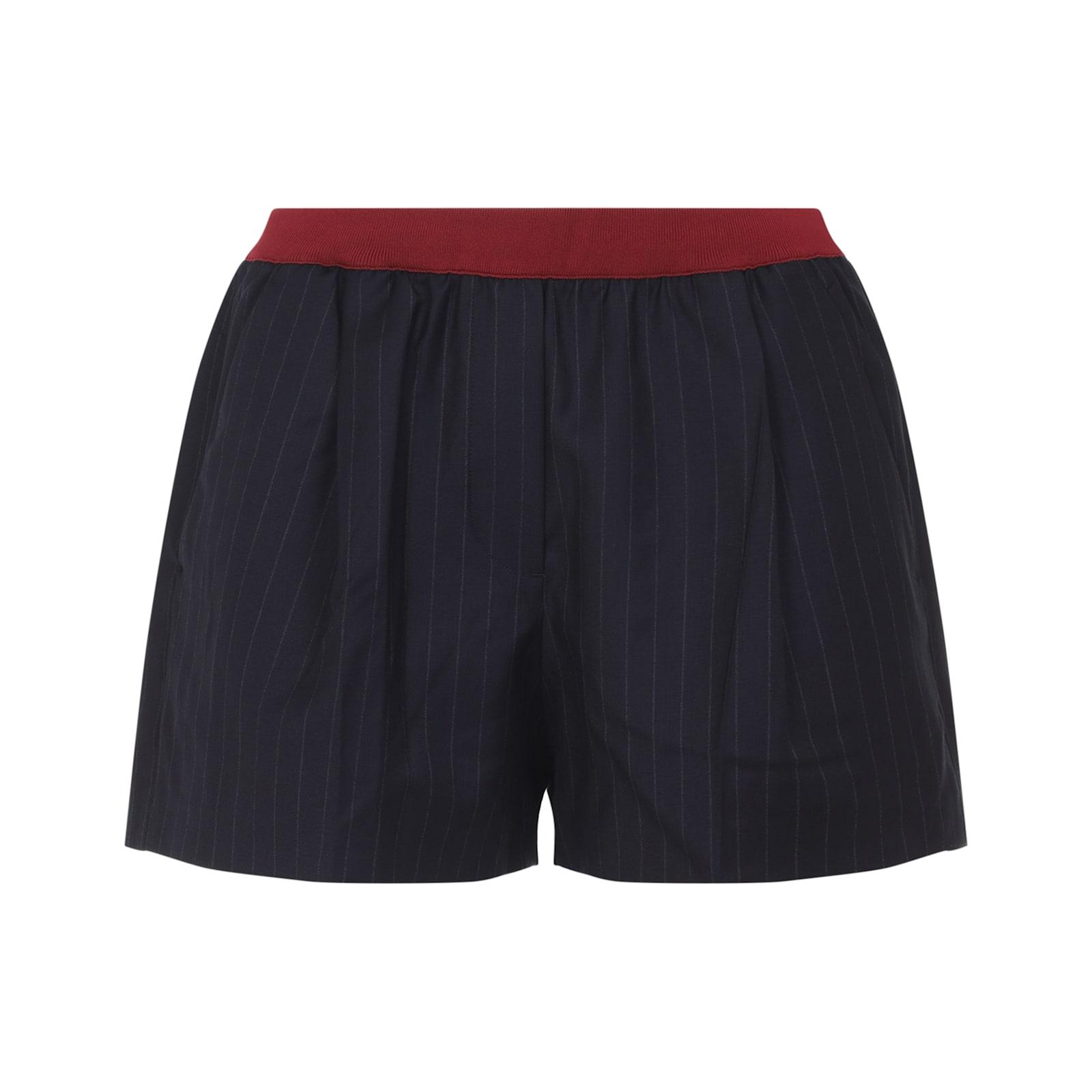 【関税&送料込】Miu Miu Embroidered Silk Shorts Miu Miu Logo-Print Technical Silk Shorts - Bergdorf Goodman