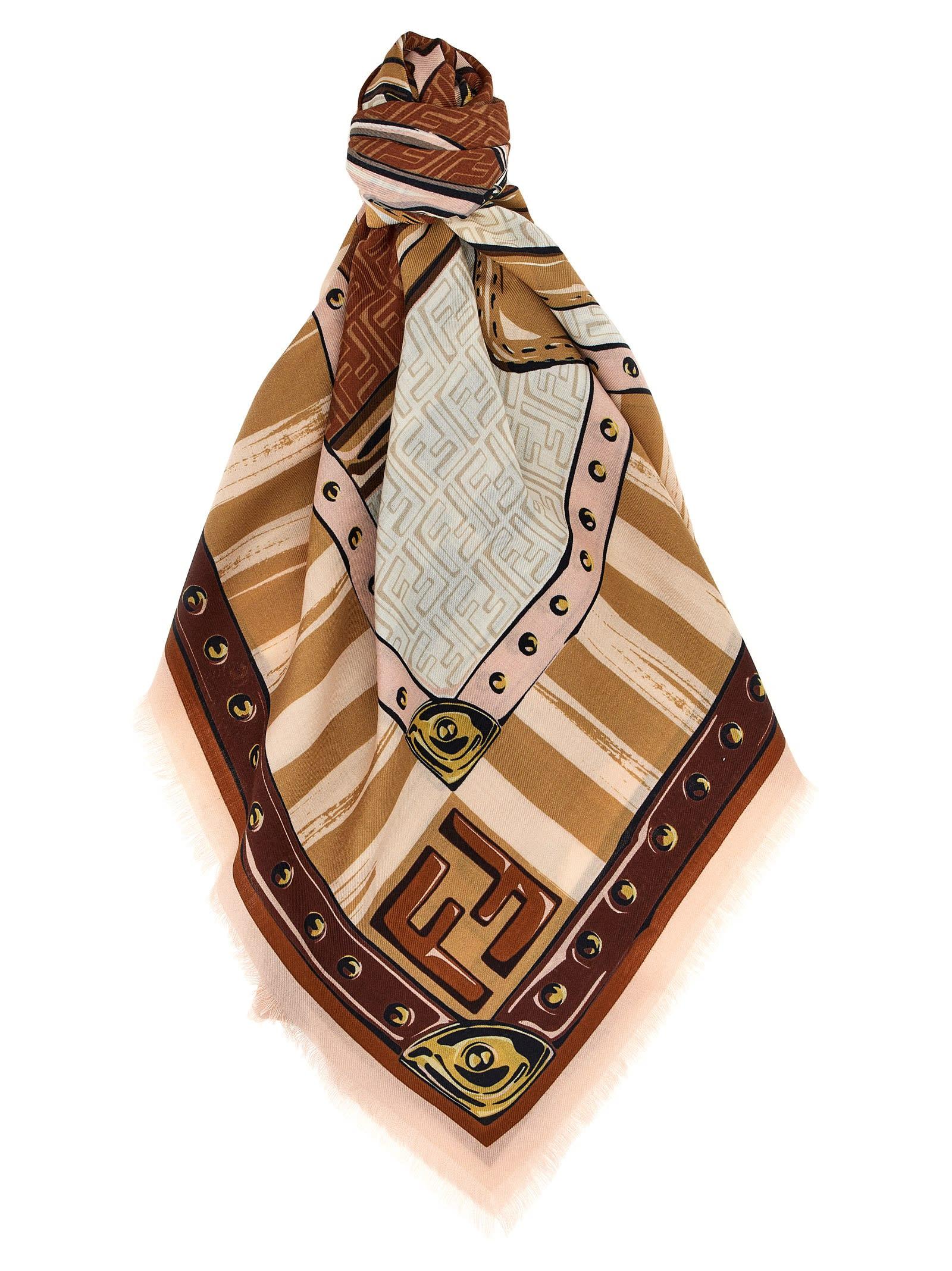 Fendi 'Iconic Bags' Scarf in Natural | Lyst