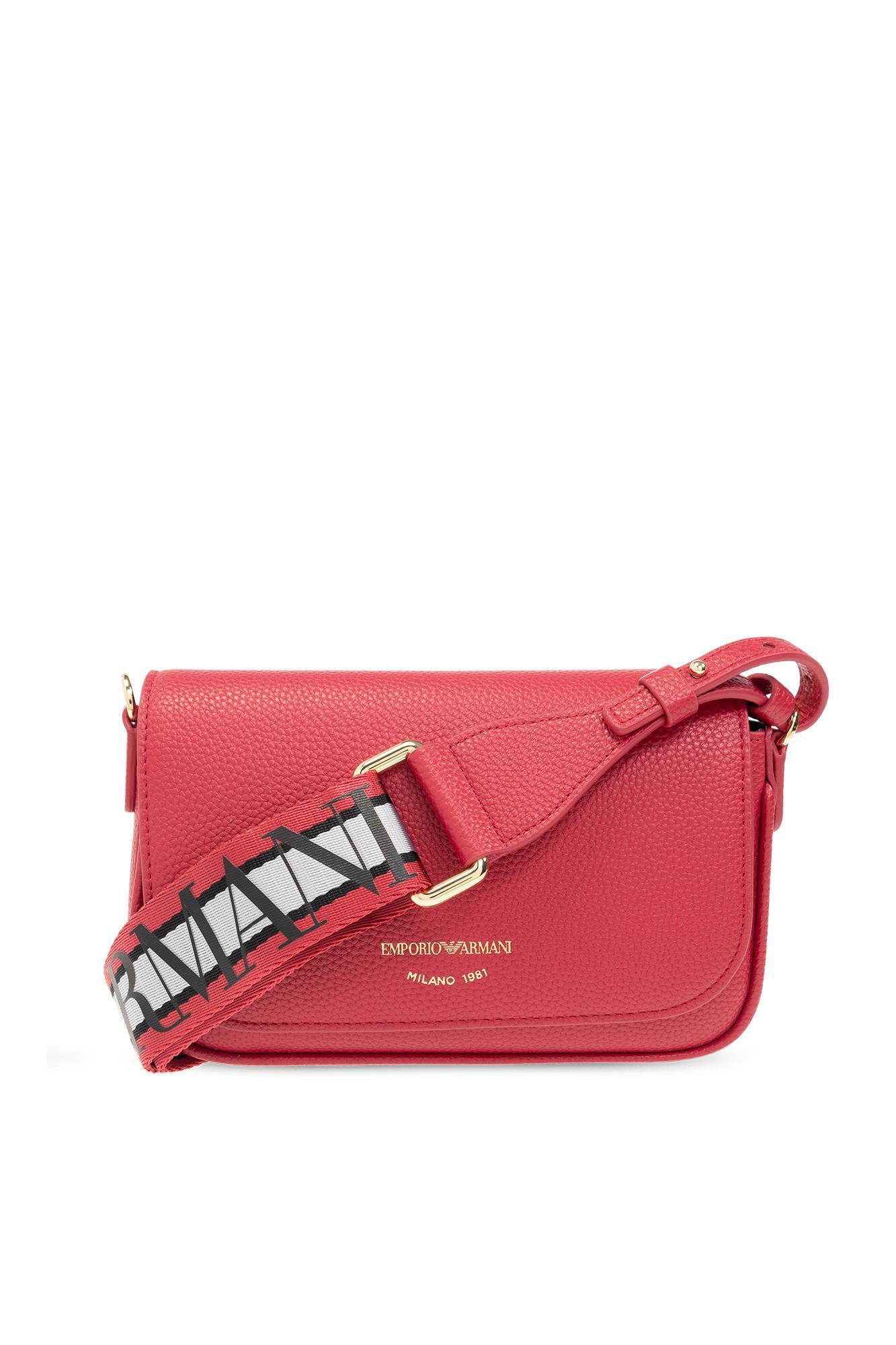 Emporio Armani Shoulder Bag With Logo in Red Lyst