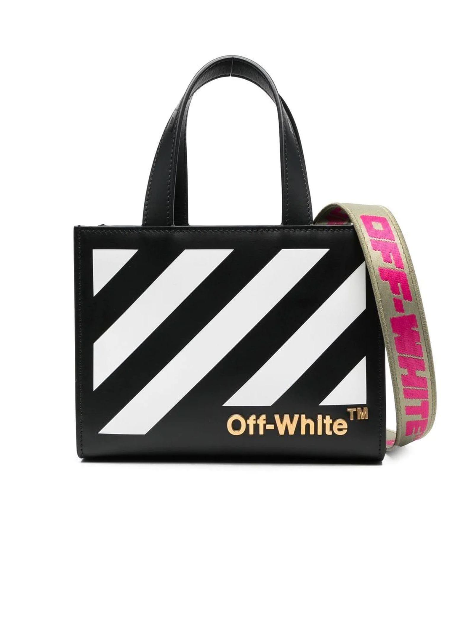 OFF-WHITE Diag Flap Bag Leather White in Leather with Silver-tone - US