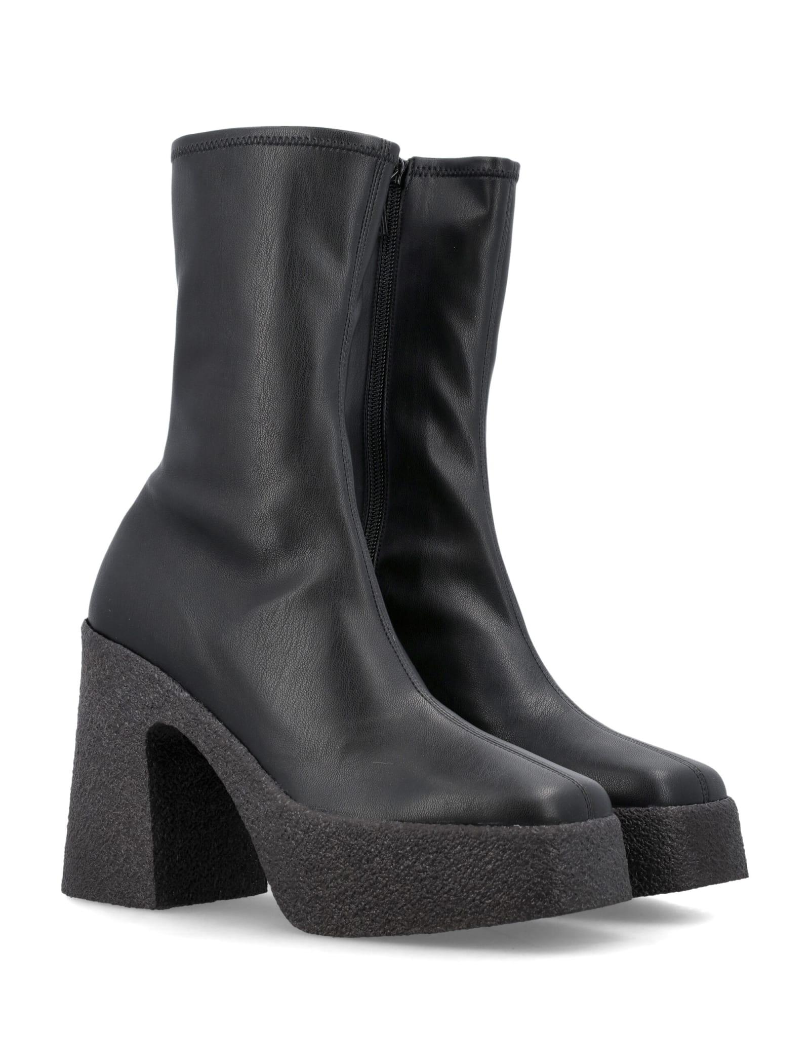 Brown Stella McCartney Skyla Rubber Pump Booties in Black Womens Shoes Boots Ankle boots 