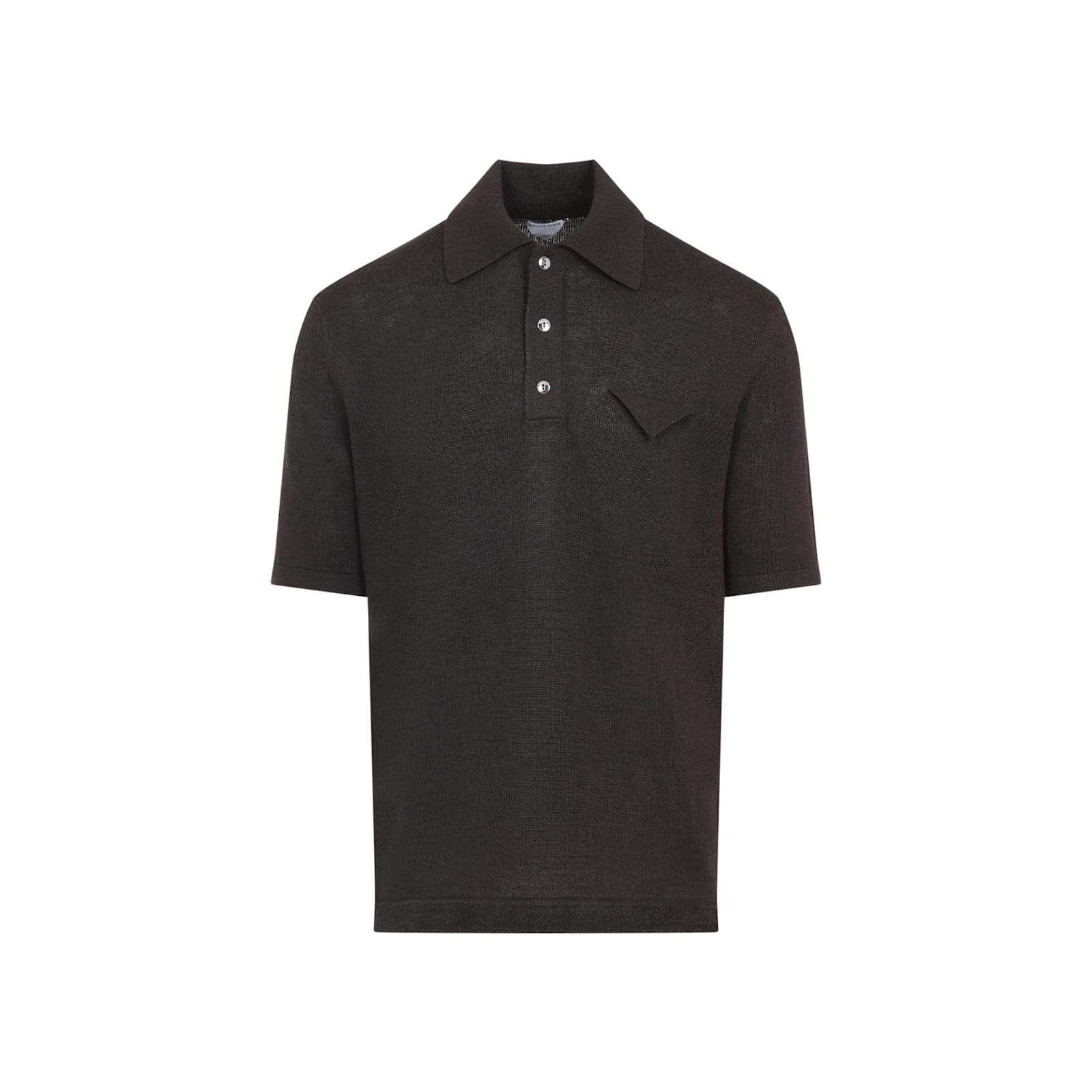 Tシャツ・カットソー BOTTEGA VENETA Bottega Veneta String Linen Knit Polo Bottega Veneta String Linen Knit Polo in Black for Men | Lyst