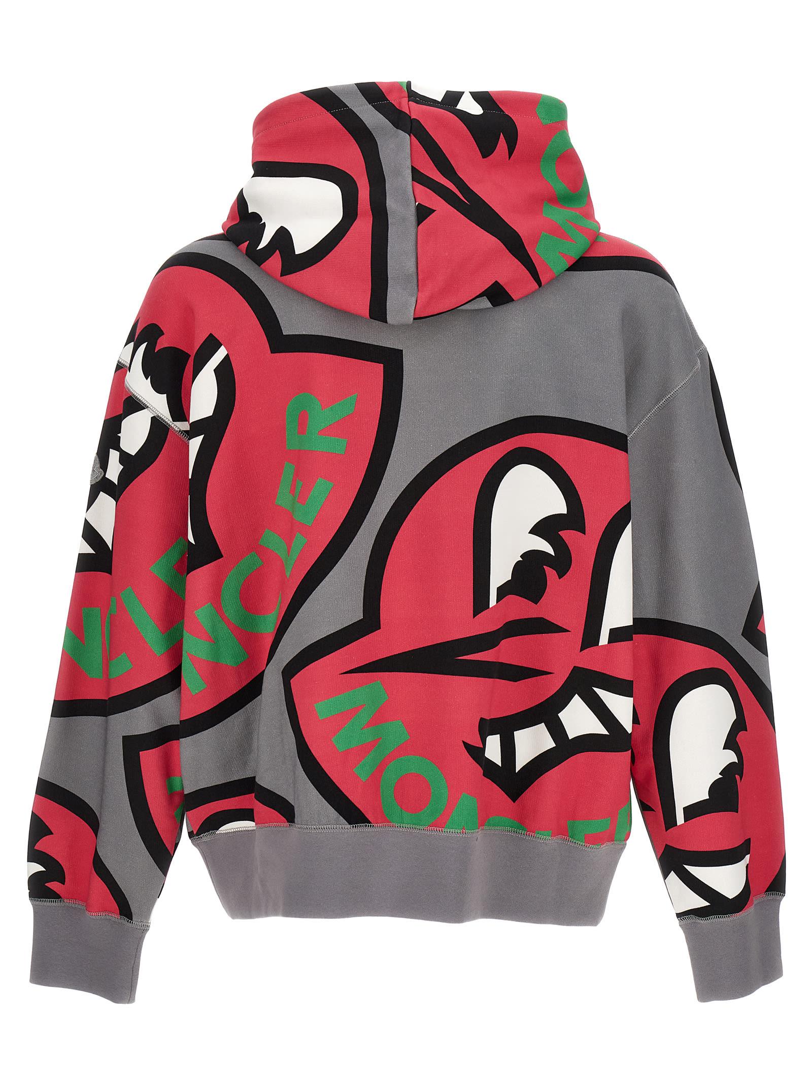 Moncler Logo Patch Hoodie in Red for Men Lyst