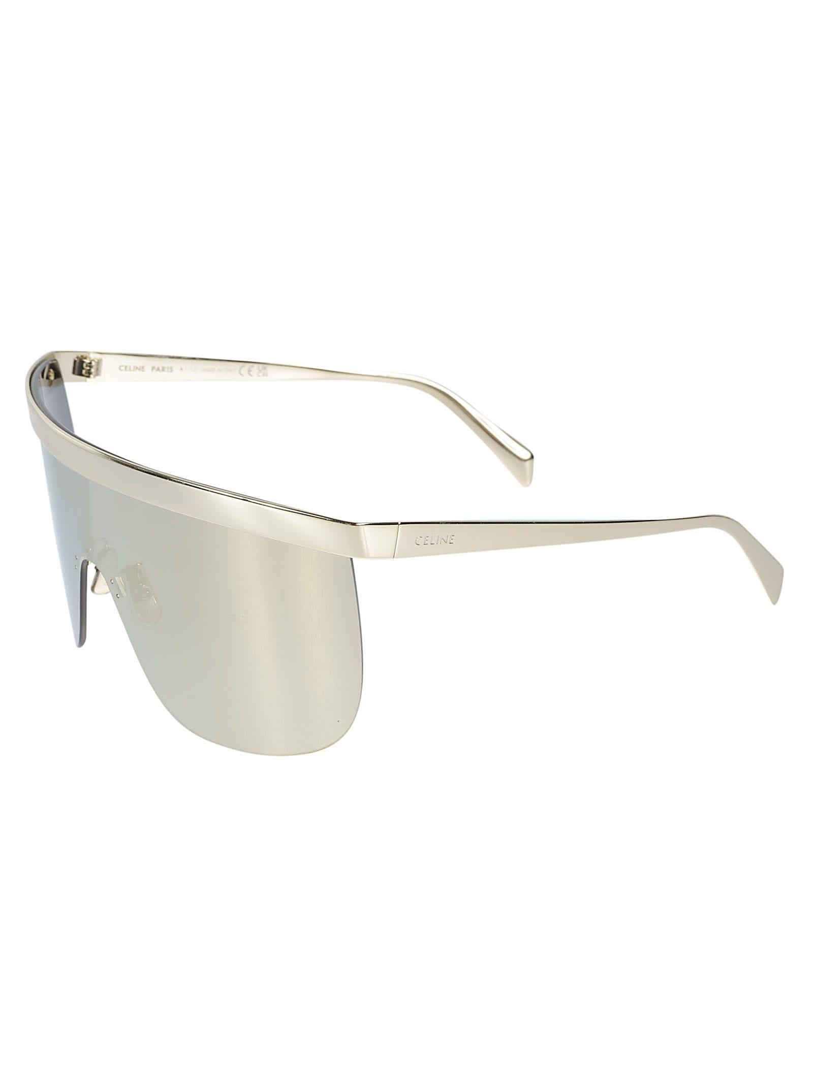 Celine Metallic Shield Sunglasses in Natural | Lyst