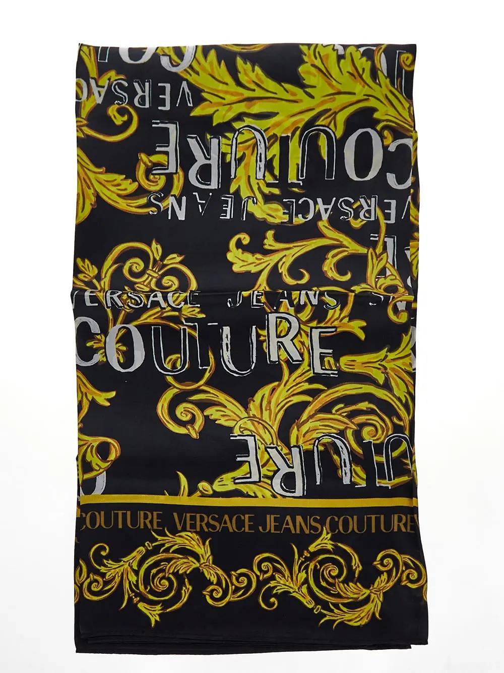 Versace Jeans Couture Satin Foulard in Black | Lyst
