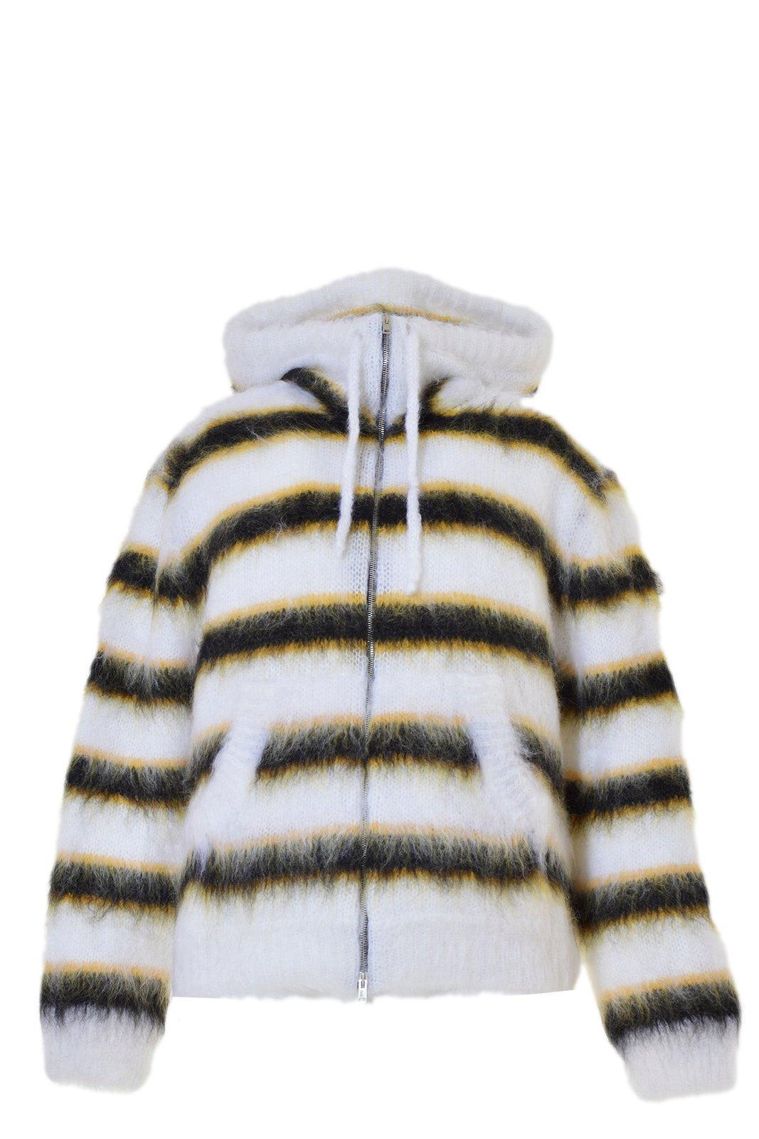 Marni Striped Drawstring Knitted Hoodie for Men | Lyst