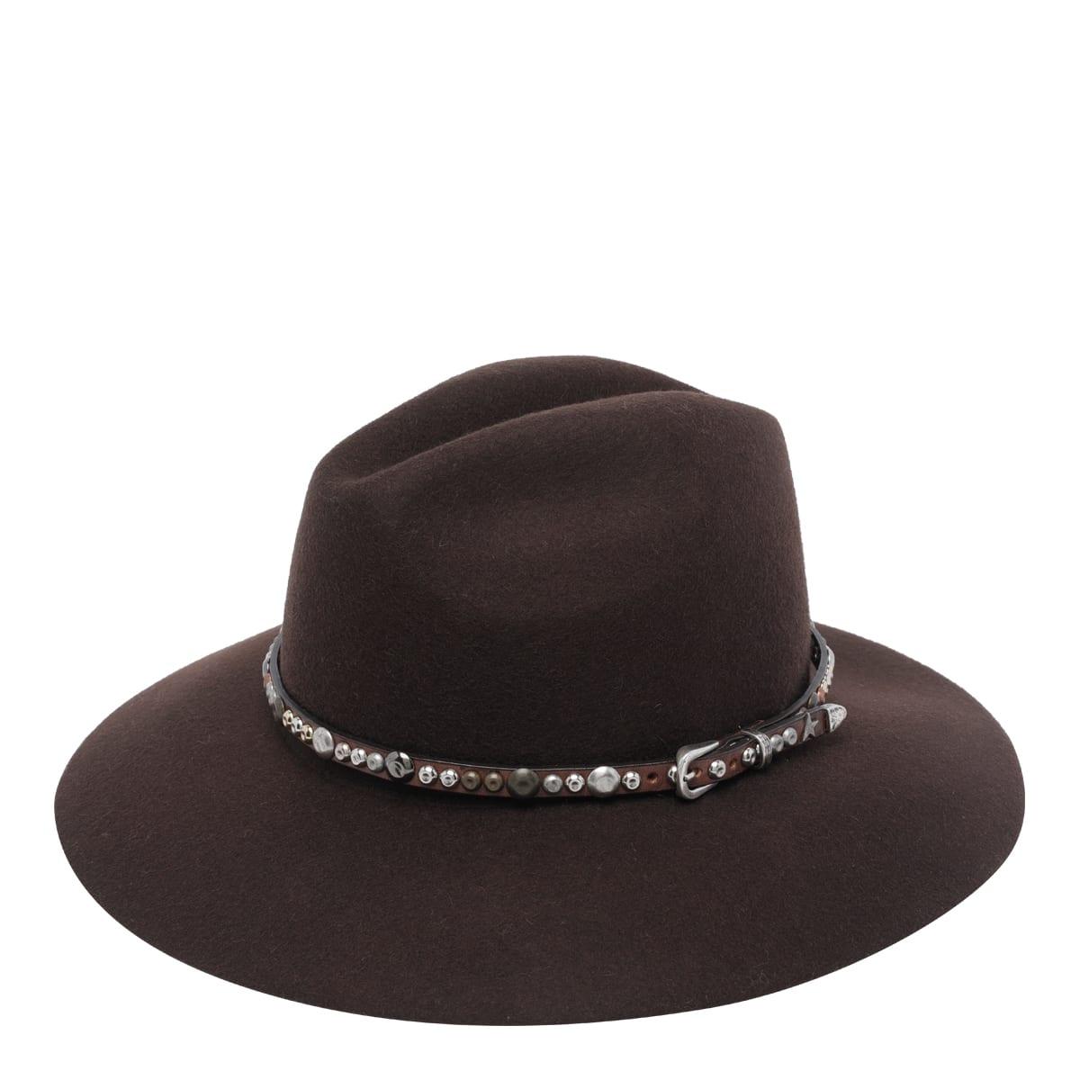  Brown and Tan Fedora Hat Parchment-colored fedora hat with leather band main image 2
