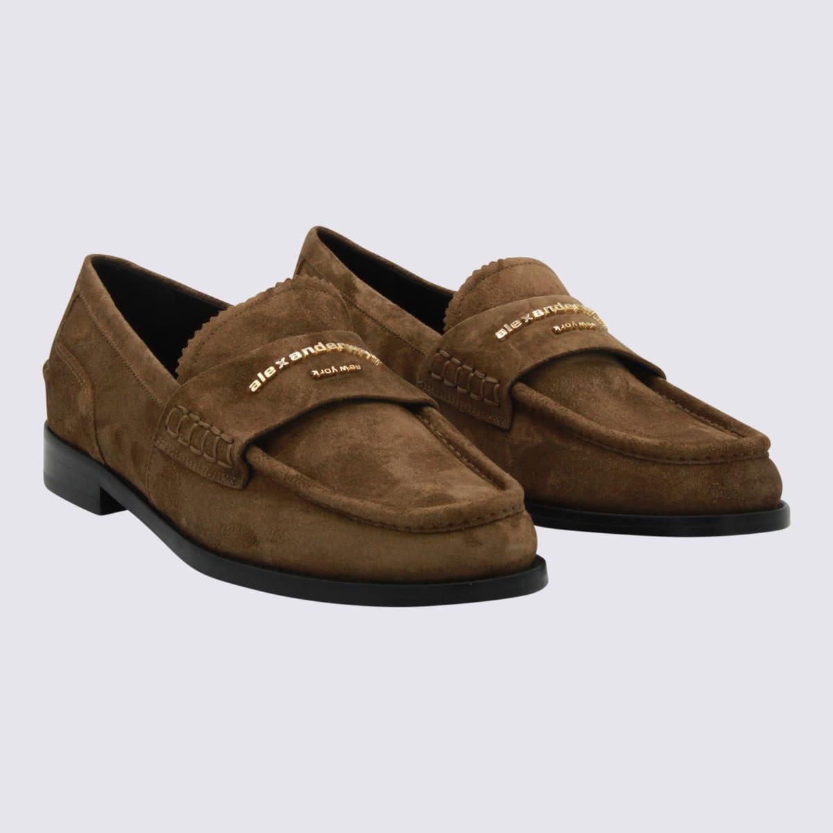 フラットシューズ Carson Boat Loafers - Alexander Wang - Leather - Chocolate beige waxed suede carson boat loafers in NATURAL
