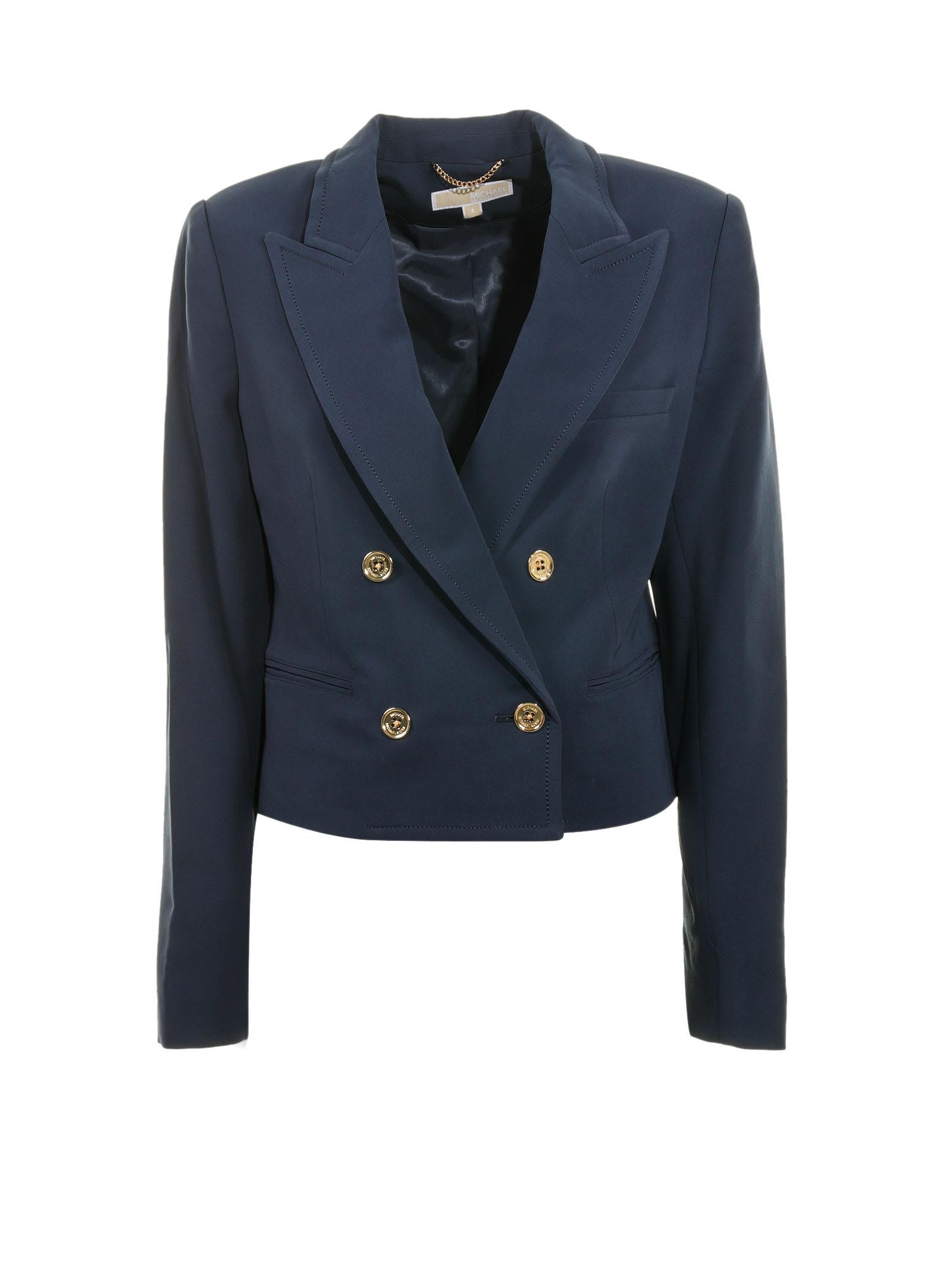 Michael Kors Blazer Jacket With Golden Buttons in Blue Lyst