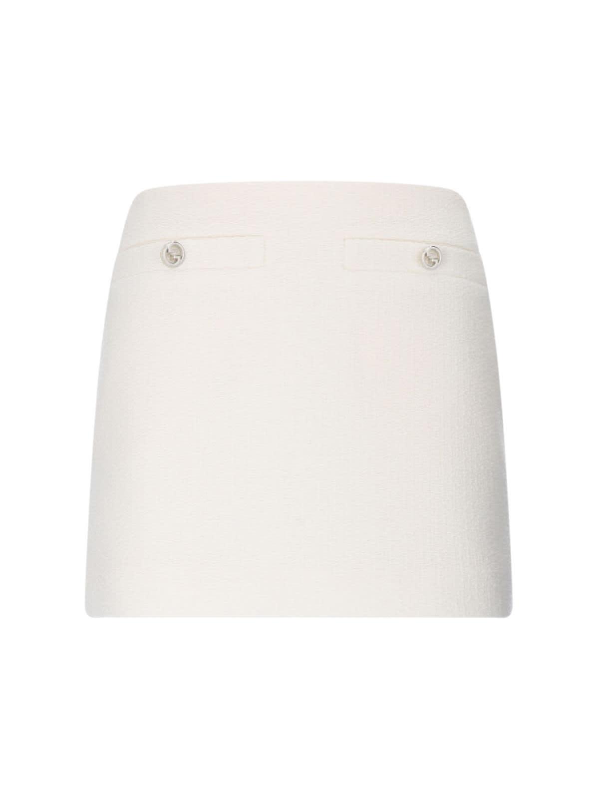ミニスカート Gucci Ivory Tweed Mini Skirt Tweed skirt in ivory | GUCCI® US