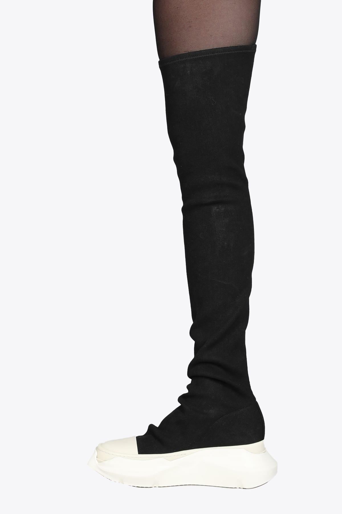 Rick Owens DRKSHDW Stivali Denim Abstract Black Stretch Canvas Abstract  Thigh High Boots | Lyst