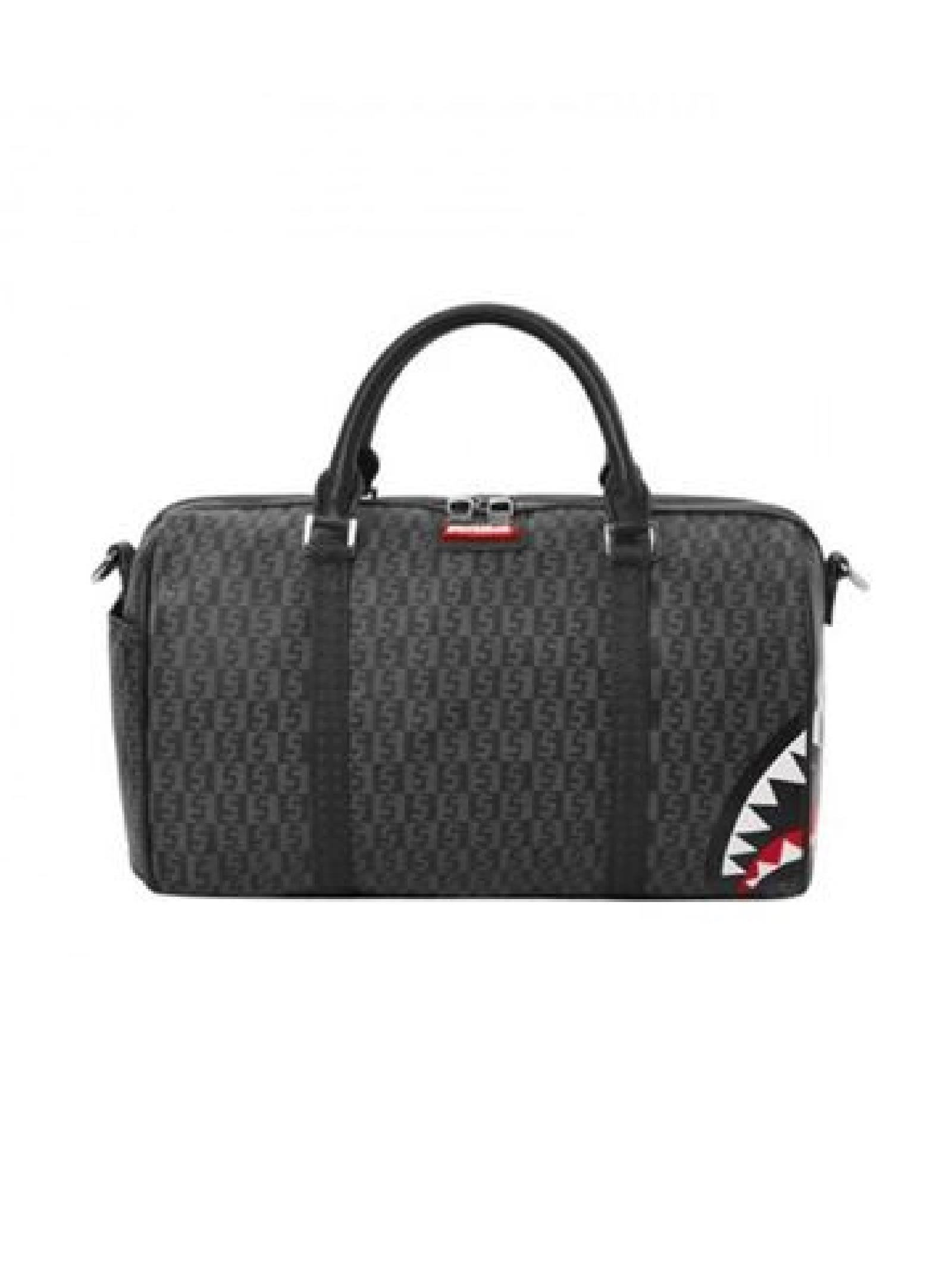 Sprayground Money Check Grey Mini Duffle in Black Lyst