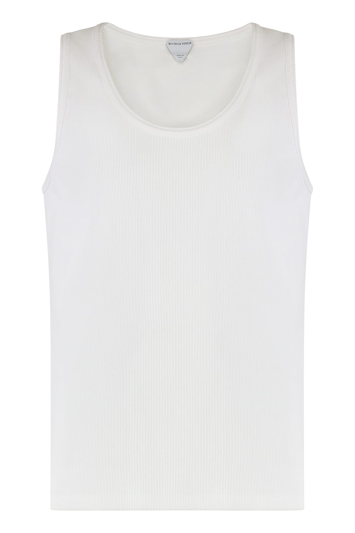 Tシャツ・カットソー BOTTEGA VENETA WHITE STRETCH COTTON TANK TOP Cotton-blend tank top in white - Bottega Veneta | Mytheresa