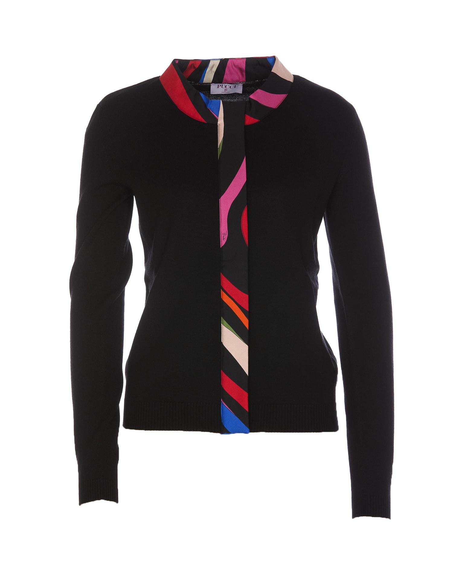 Emilio Pucci Marmo Profiles Cardigan in Black | Lyst