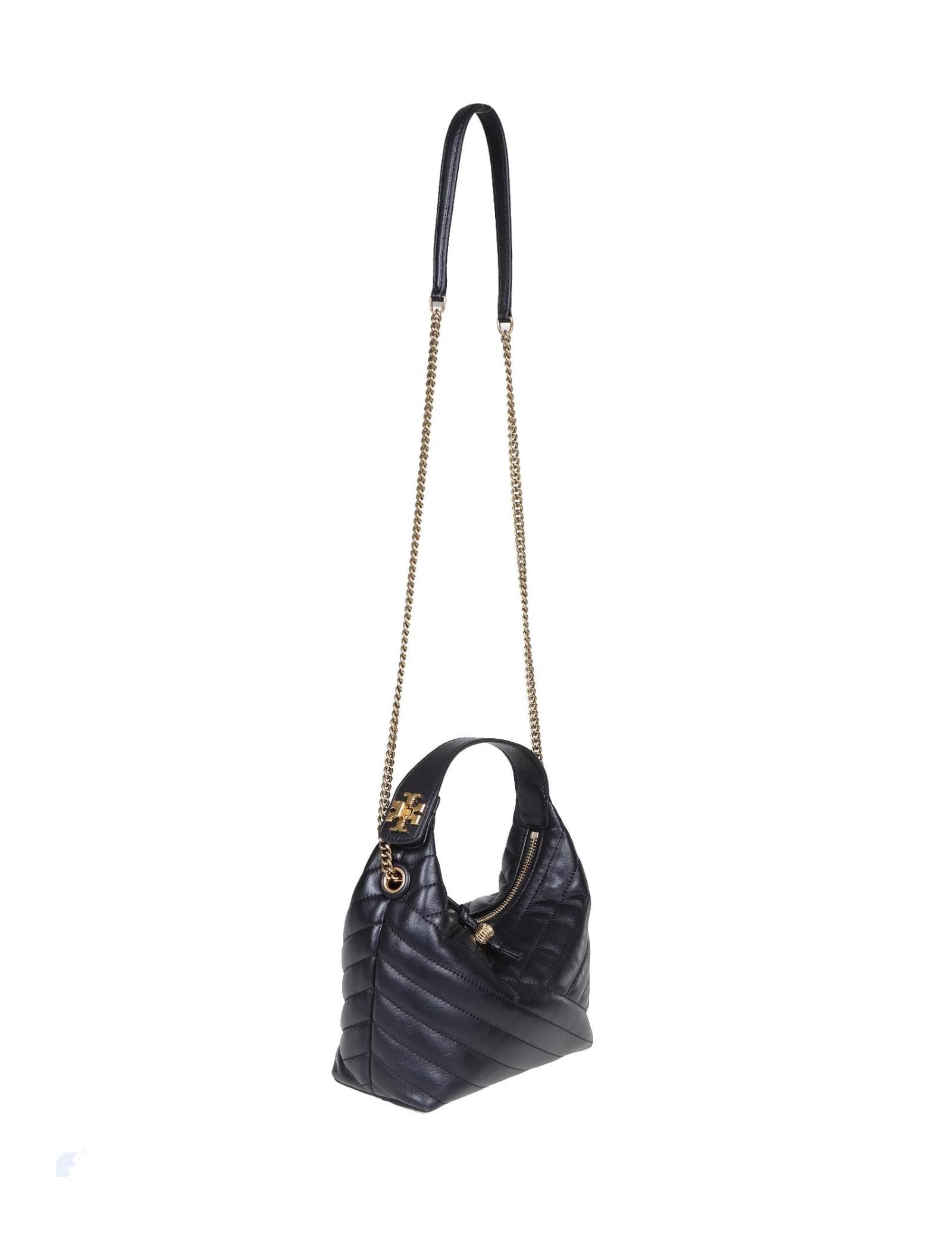 Tory Burch Kira Bag In Half Moon Chevron in Black