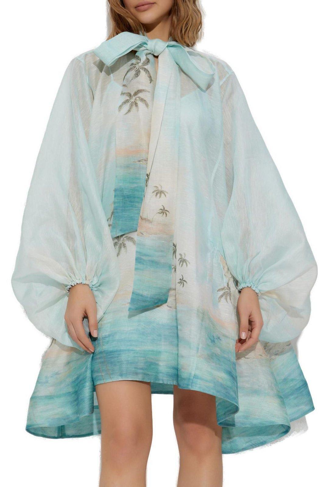 illuminate billow mini dress Zimmermann Illuminate Billow Mini Dress in Black
