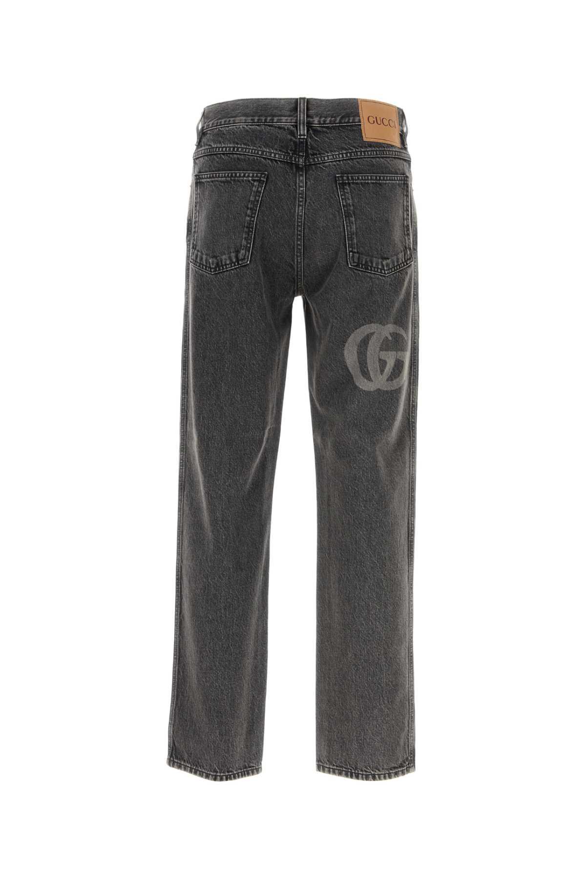 Gucci Straight Leg Logo Jeans in Black for Men | Lyst