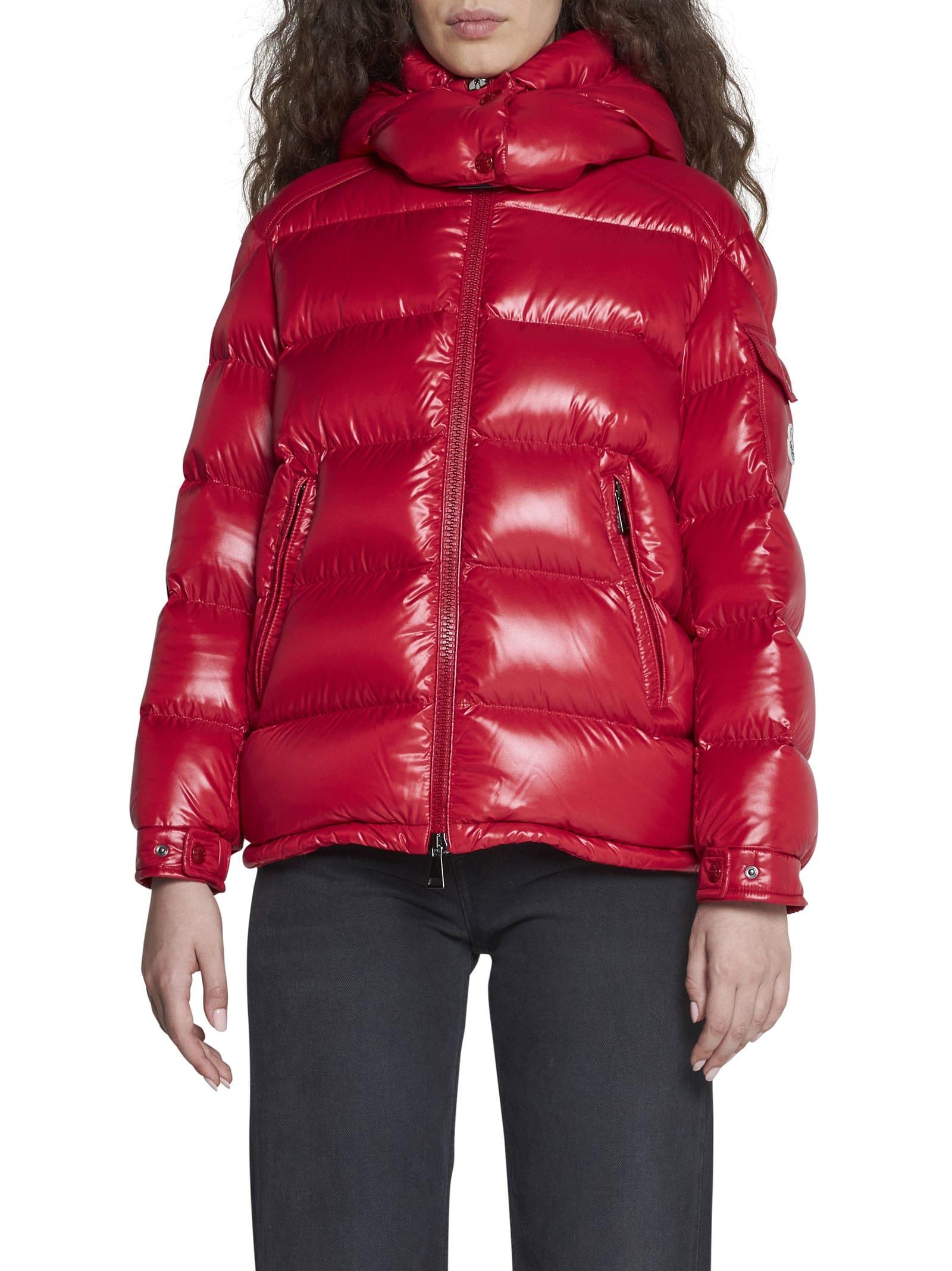 Moncler Down Jacket in Red - Save 18% | Lyst