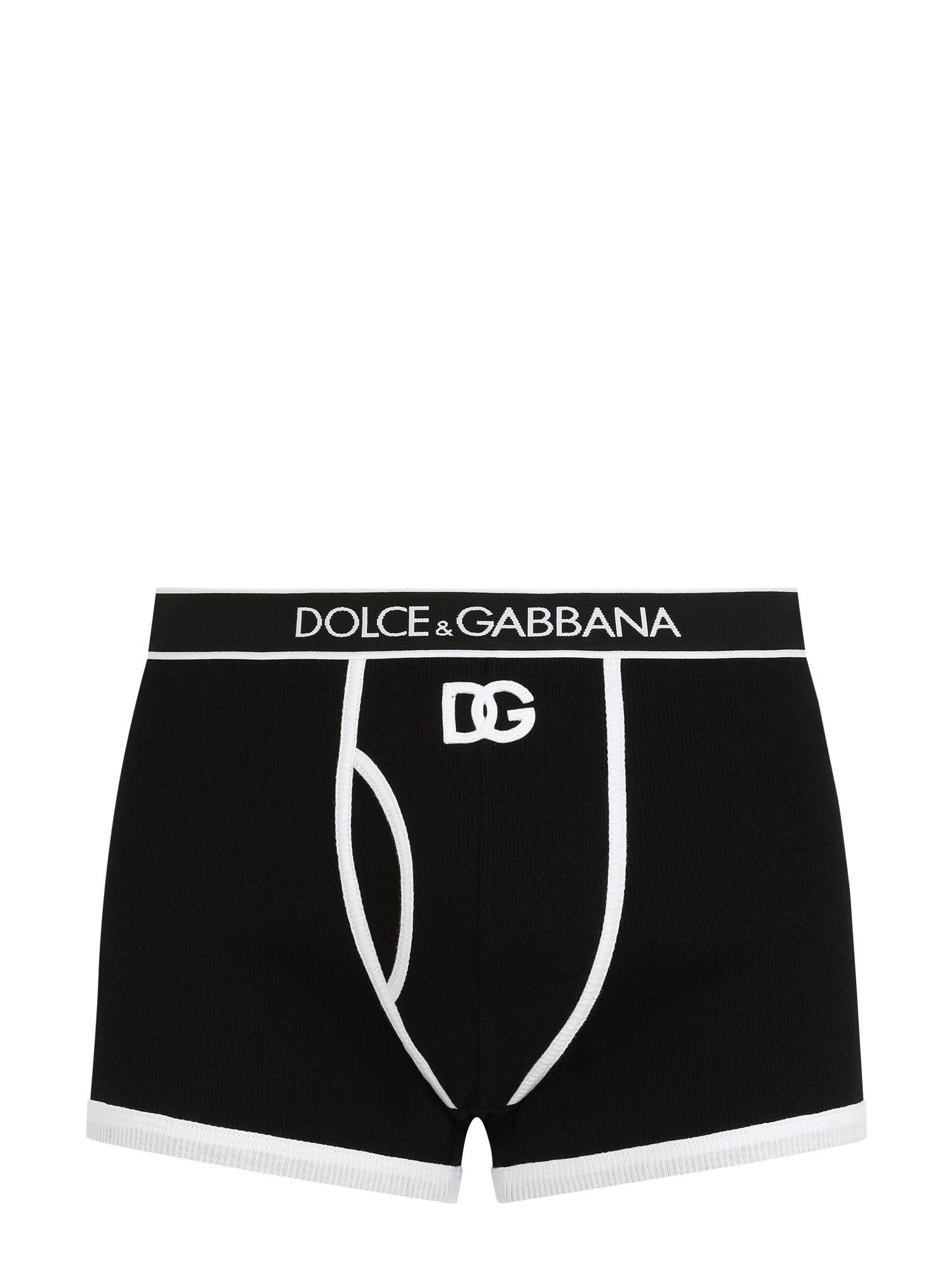 Dolce & Gabbana Cotton Logo Boxer Shorts in Black for Men | Lyst
