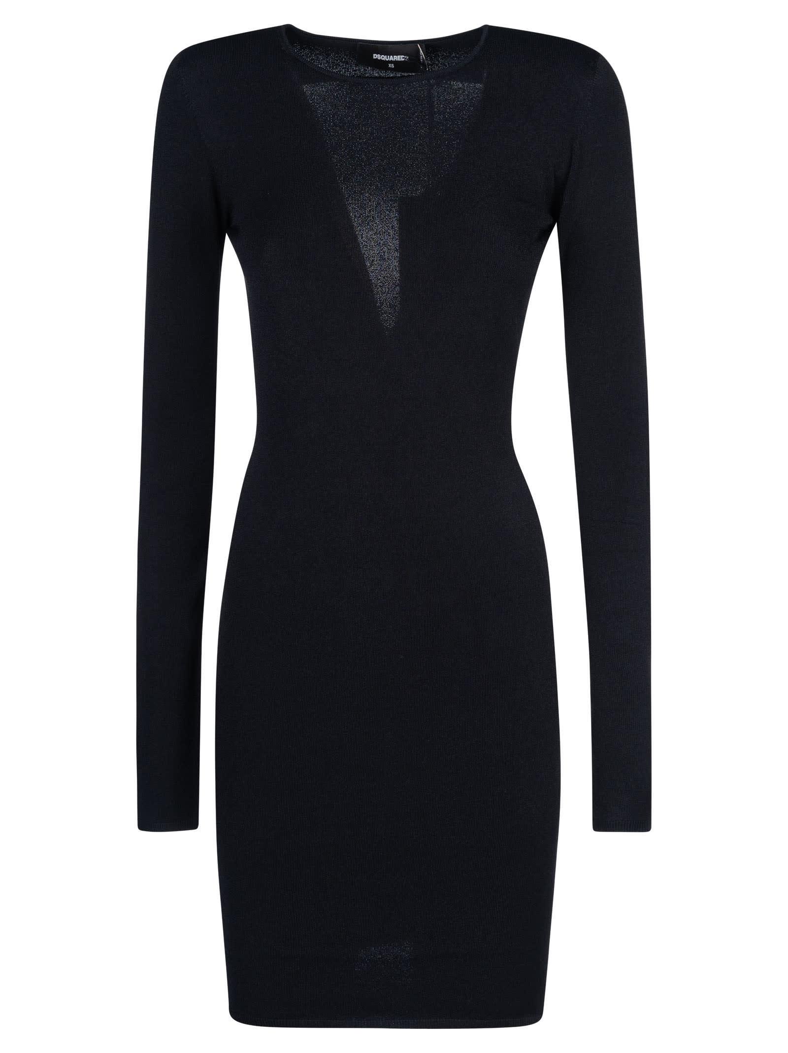 dsquared² cut out knit dress in black lyst