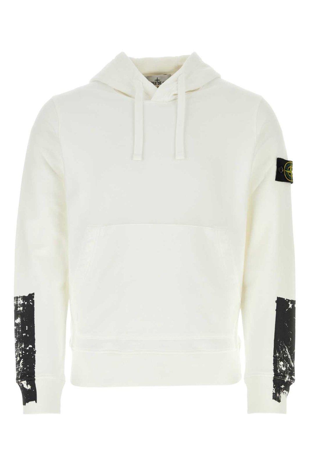 White hoodie best sale stone island