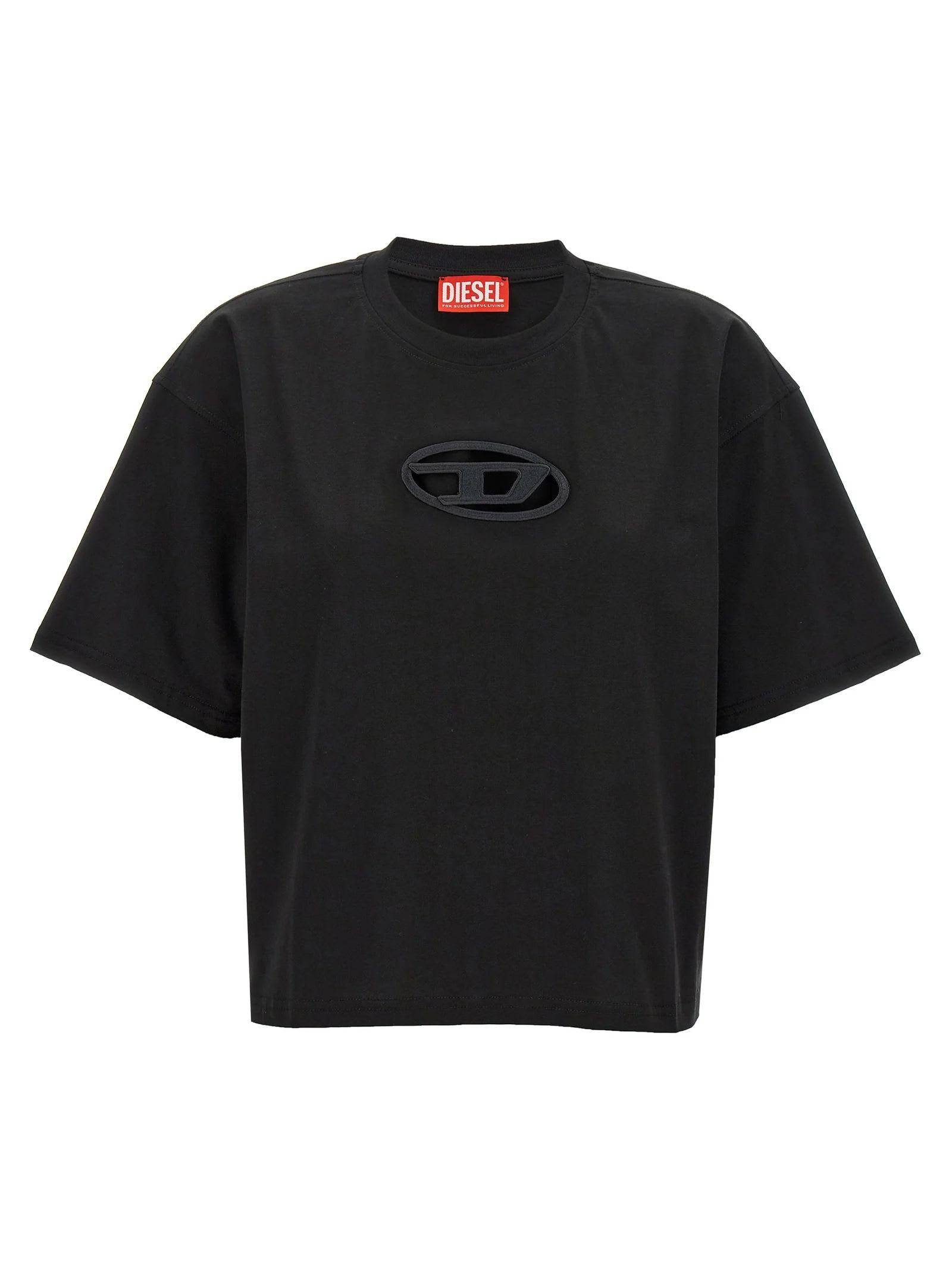 DIESELオーバルD T-buxtクロップドT-shirt黒xs新品タグ付 DIESEL T-Buxt Crop T-Shirt in Black | Lyst