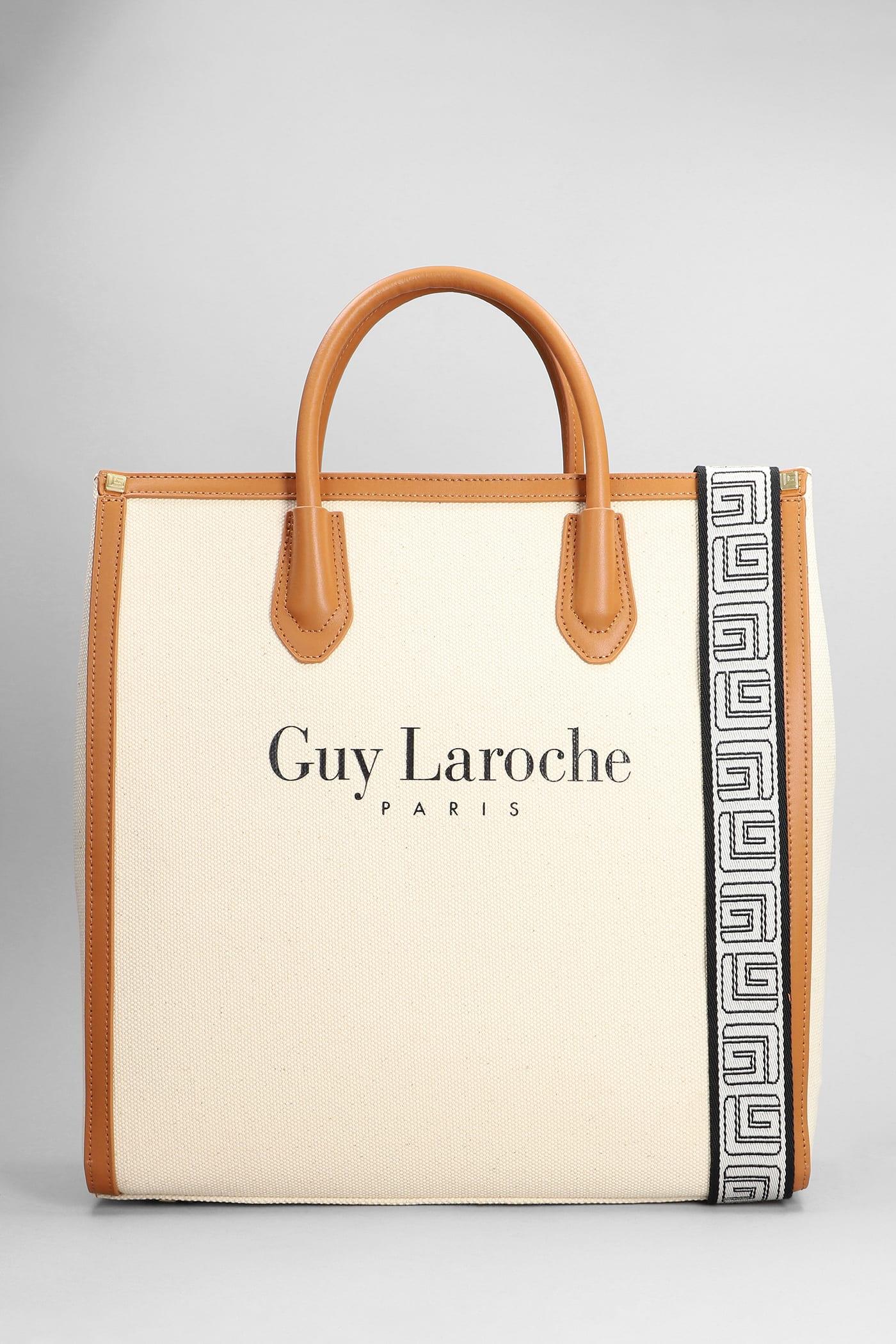 Guy Laroche Hand Bag In Beige Canvas in Natural | Lyst