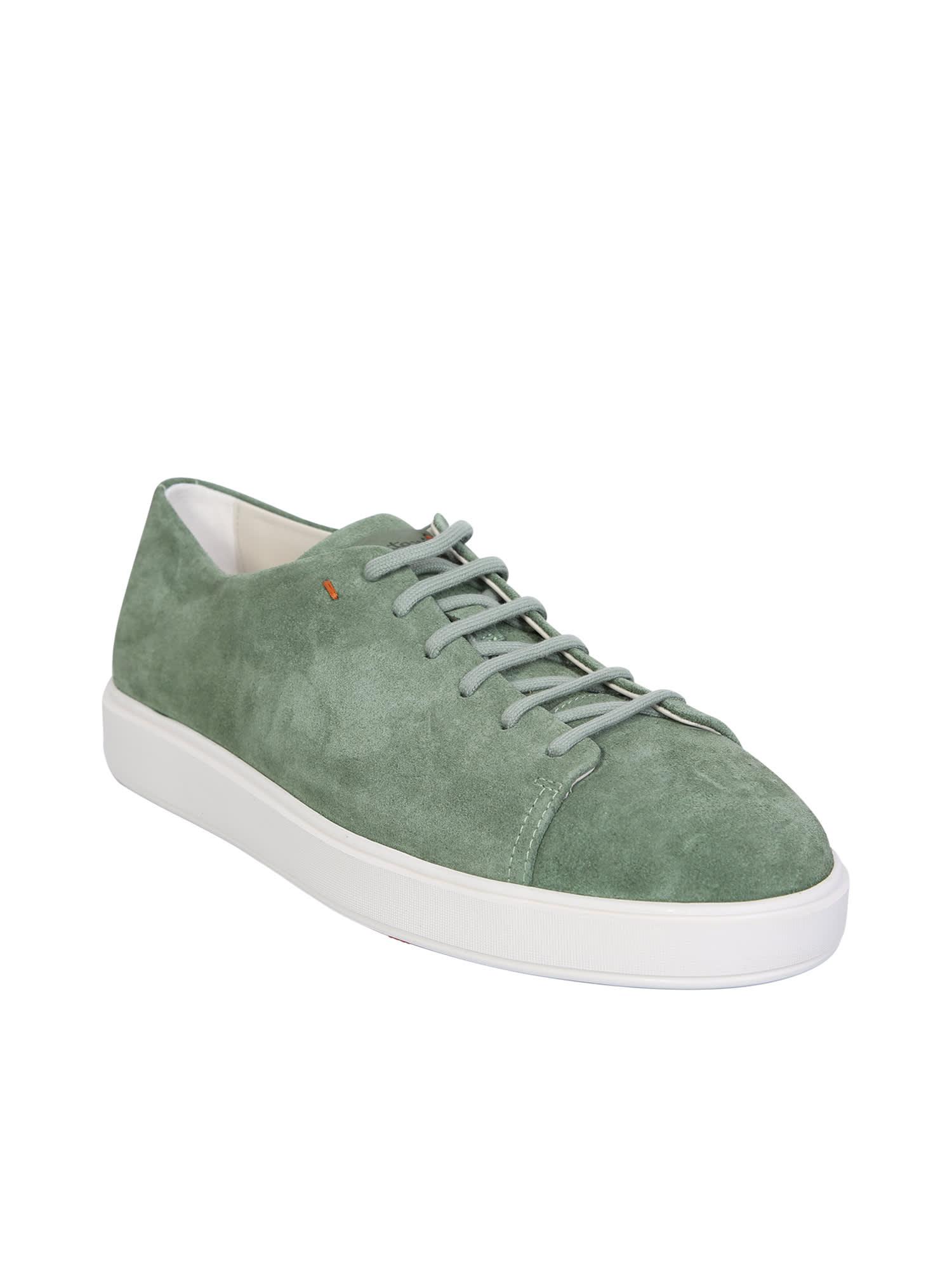 Santoni Sneakers Cleanic In Suede in Green for Men | Lyst