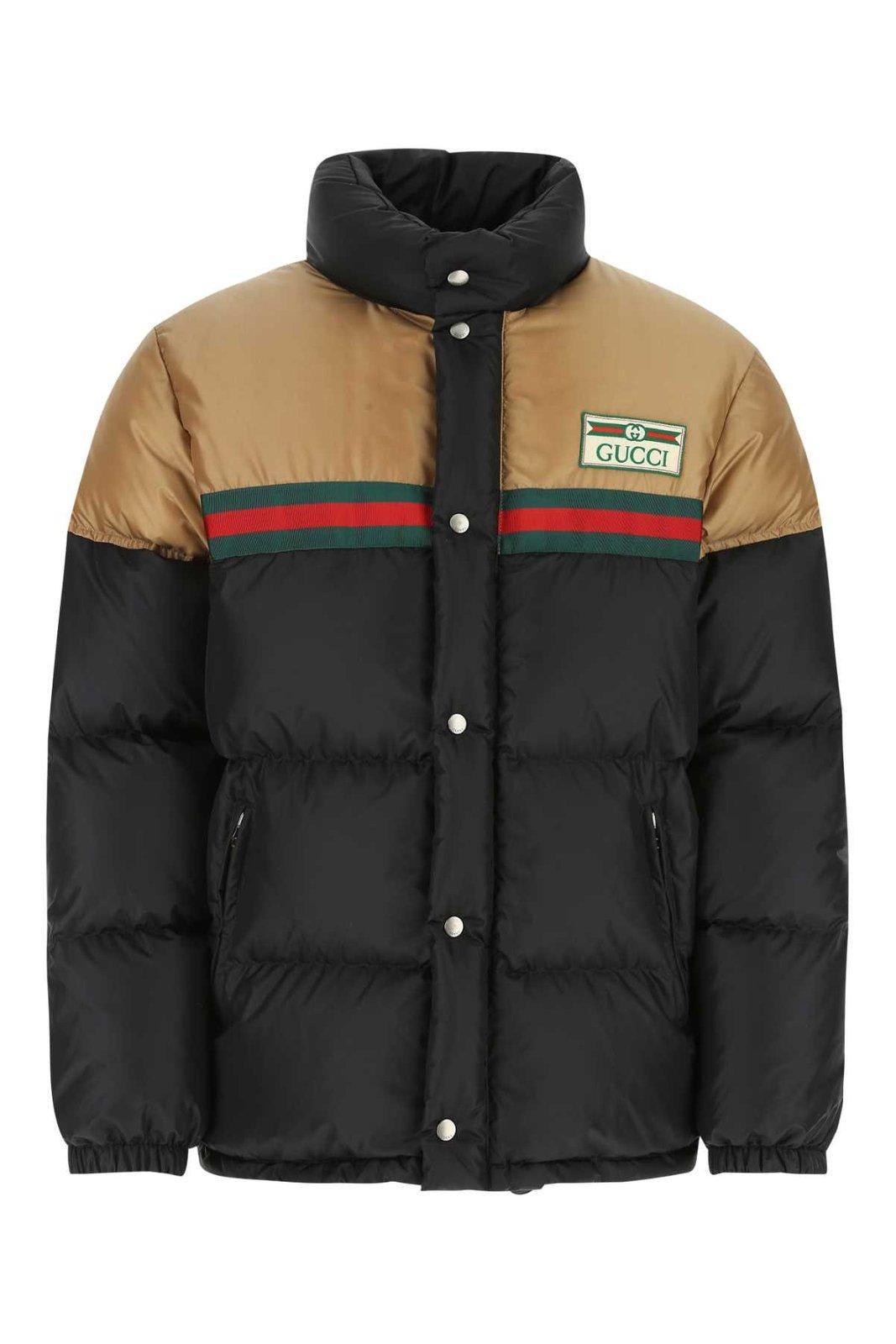 Gucci Logo Patch Down Jacket in Black for Men | Lyst