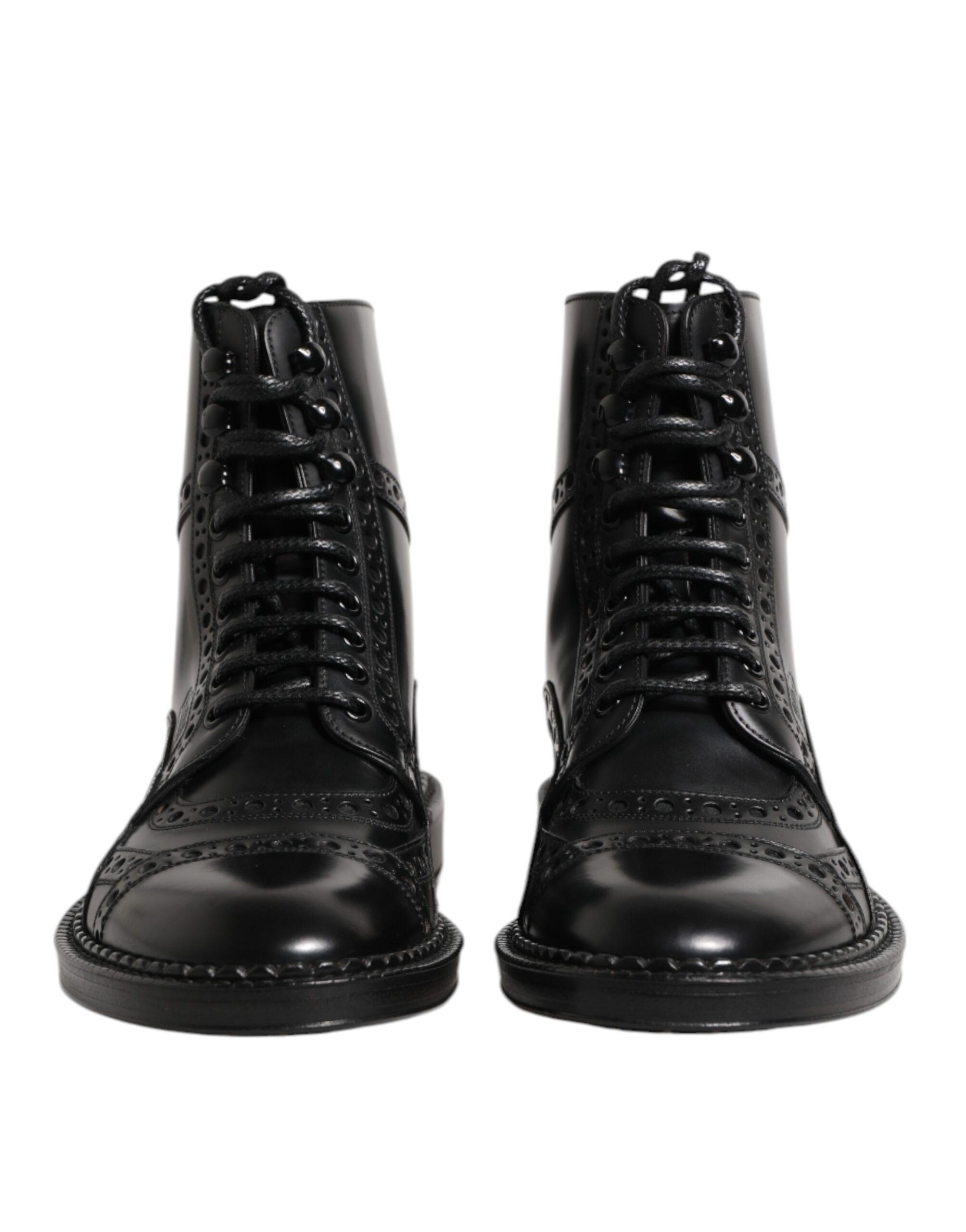 Dolce & Gabbana Dark Blue Deer Leather Mid Calf Boots Men\'s Shoes Dolce & Gabbana Boots for Men Sale | Up To 70% Off | Sendegaro main image 4