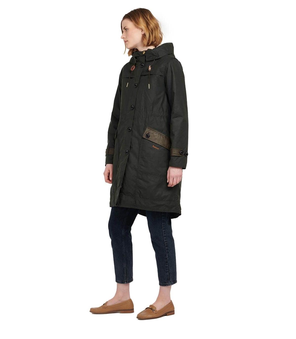 barbour green parka