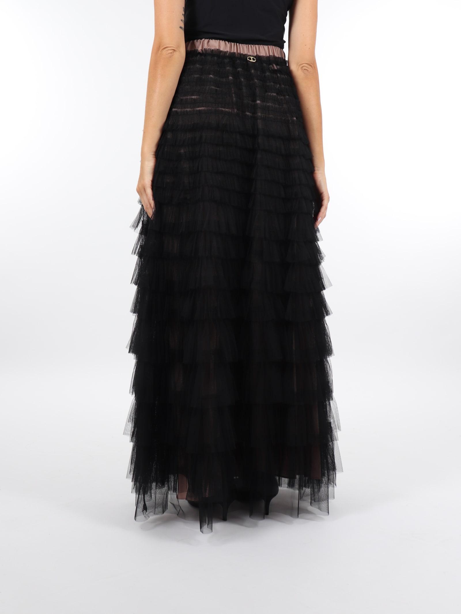 Twinset Tulle Skirt in Black | Lyst